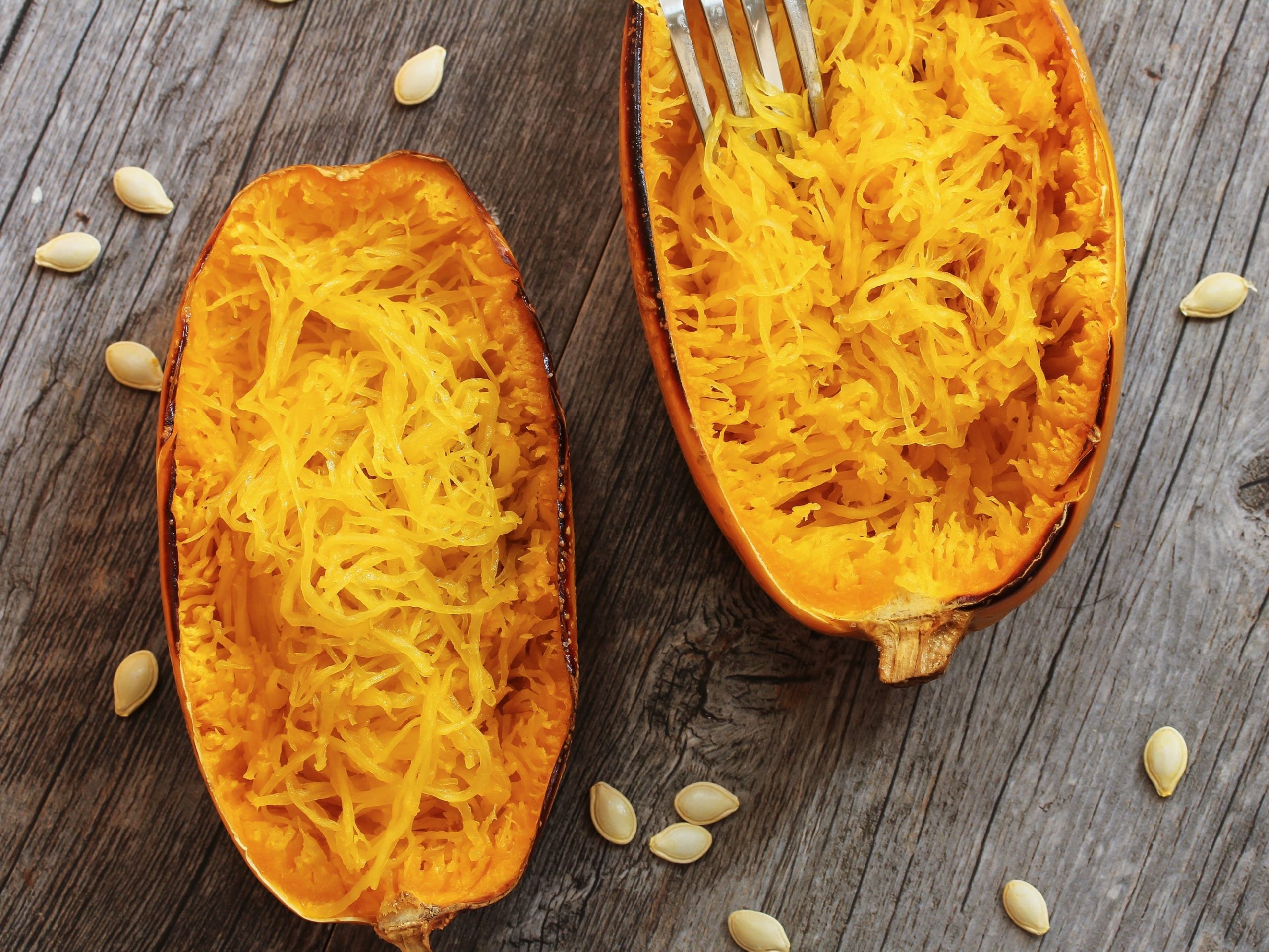 Spaghetti squash halves