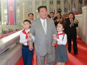 Kim Jong Un at a celebration of North Korea's 73rd anniversary, at Kim Il Sung Square in Pyongyang, September 9, 2021.