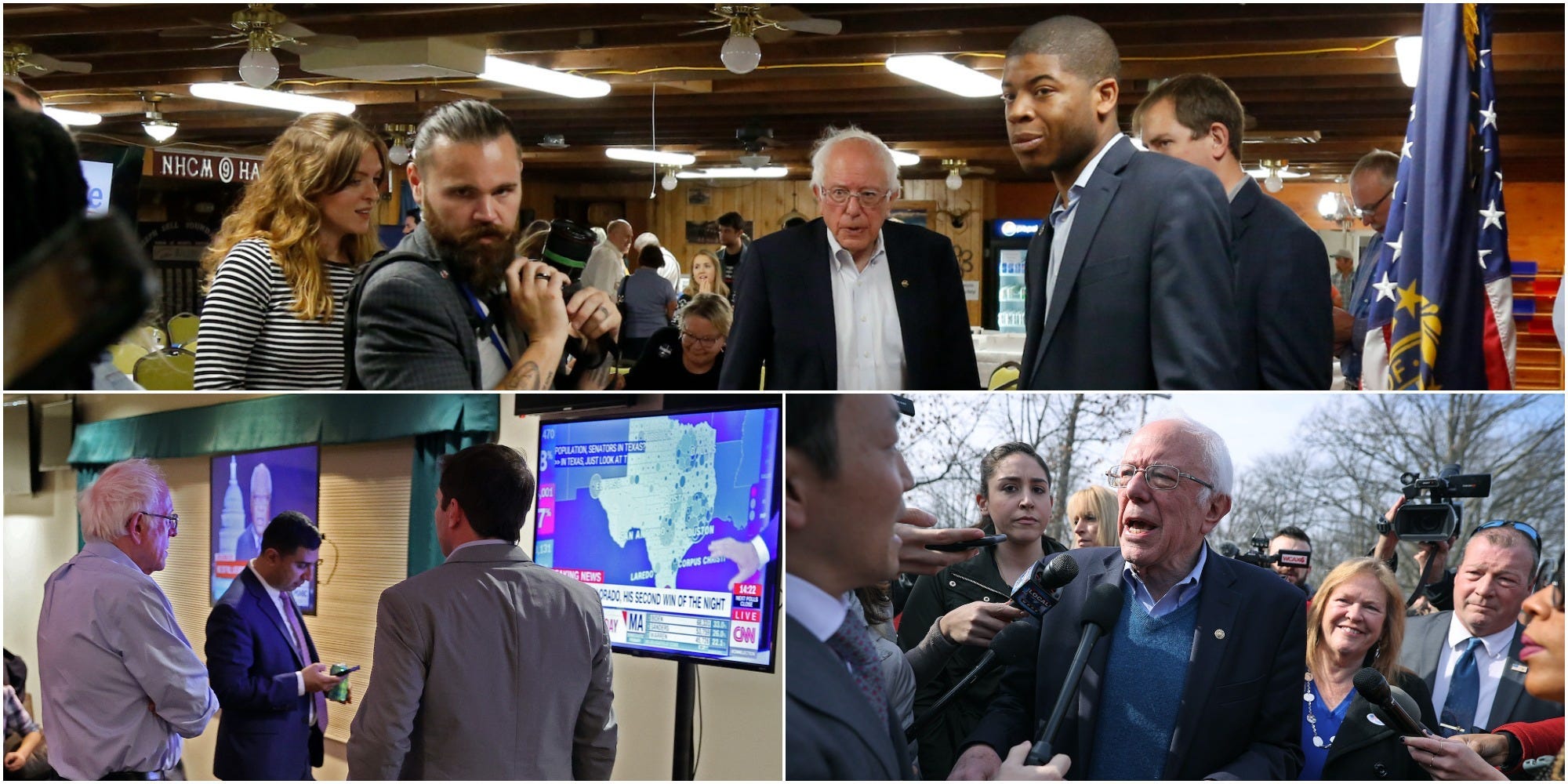 Sen. Bernie Sanders with his presidential campaign staff.