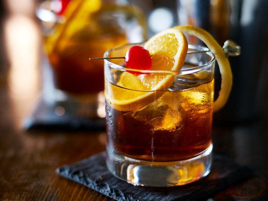 An old fashioned cocktail.