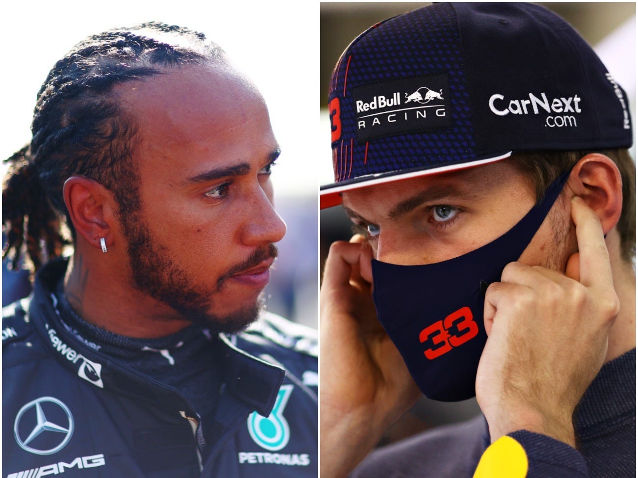 Lewis Hamilton and Max Verstappen