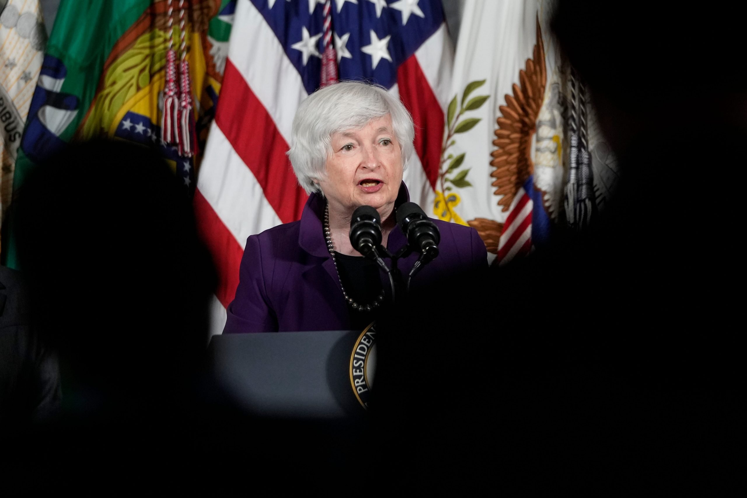 Treasury Secretary Janet Yellen speaks during an event at the US Department of the Treasury on September 15, 2021 in Washington, DC.