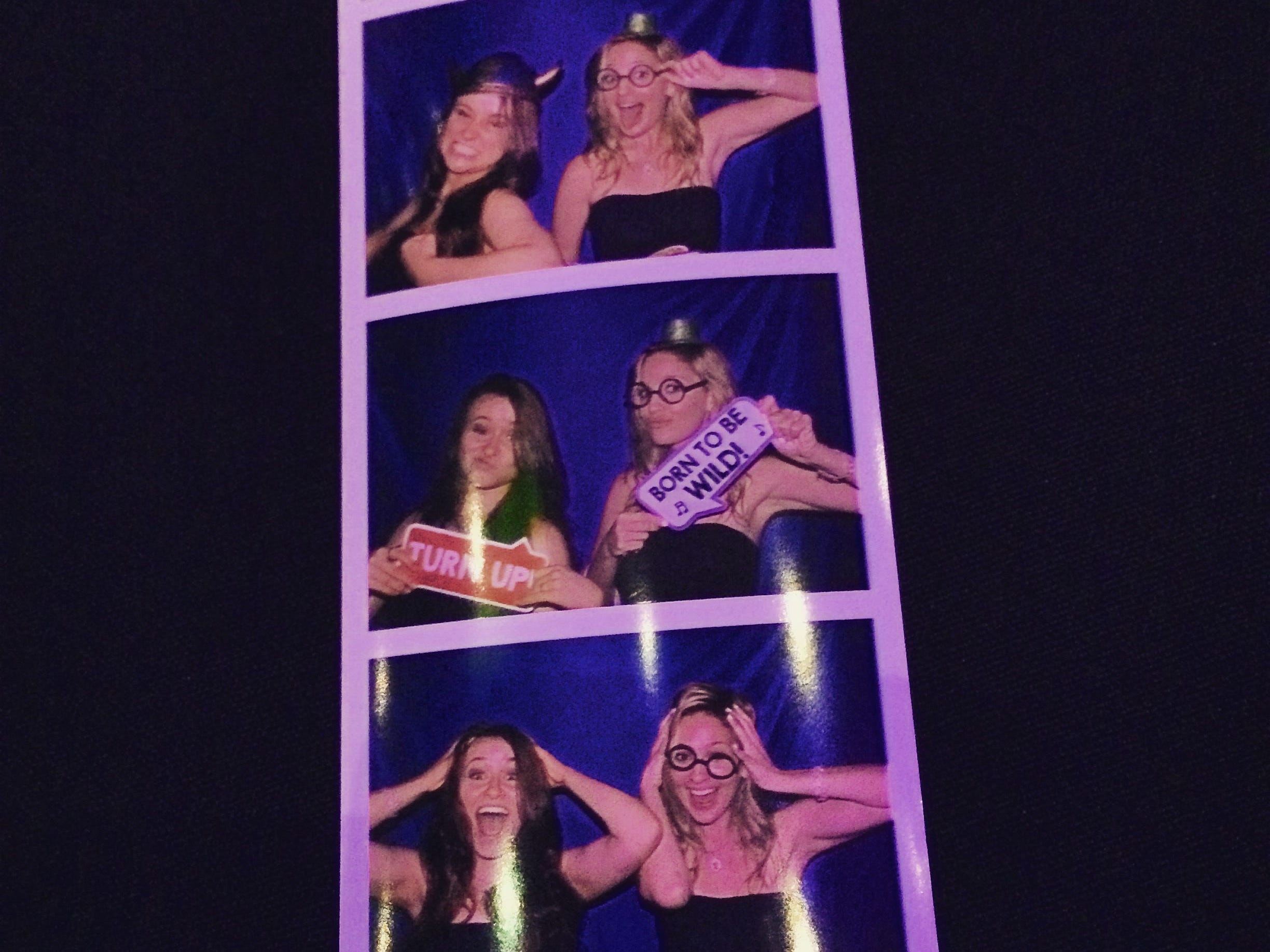 photo strip from a wedding photo booth