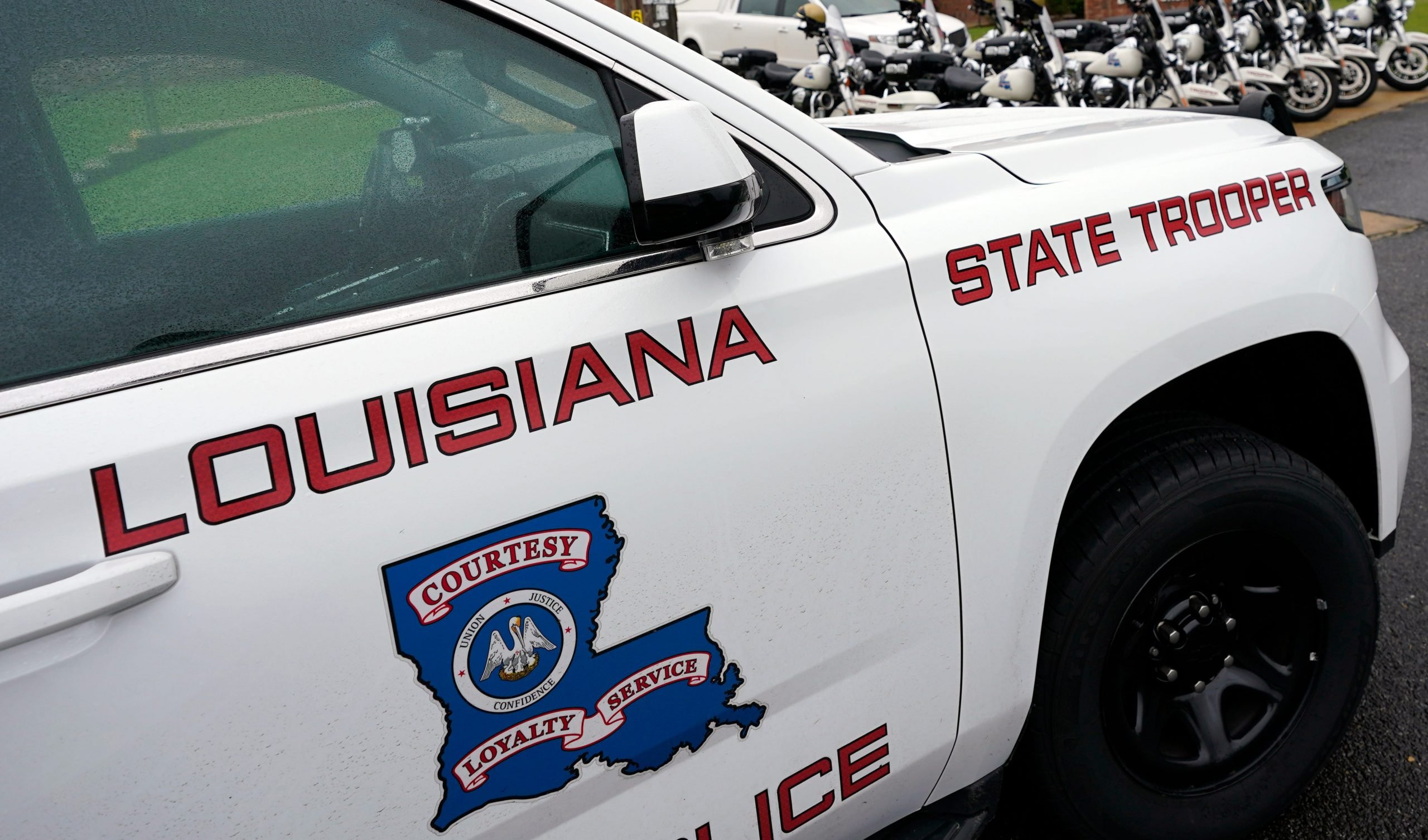 This Sept. 25, 2020, file photo, shows a Louisiana State Police vehicle in Louisiana.