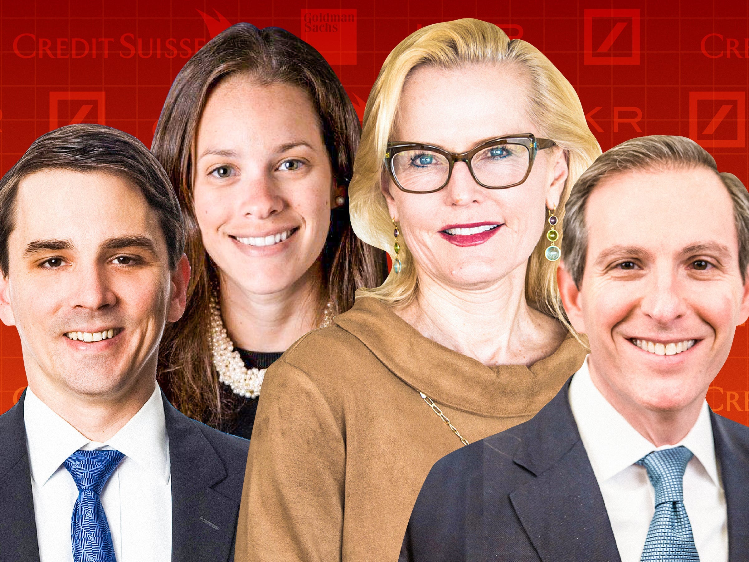 From left: Jeff Cohen, head of leveraged and acquisition finance at Credit Suisse; Alexandra Barth, co-head of US leveraged capital markets fat Deutsche Bank; Christina Minnis, global head of acquisition finance at Goldman Sachs; Cade Thompson, partner, capital markets at KKR