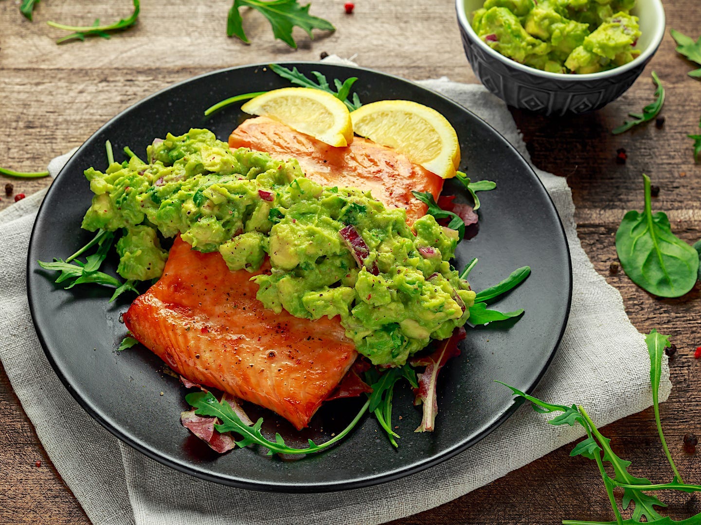 salmon with avocado