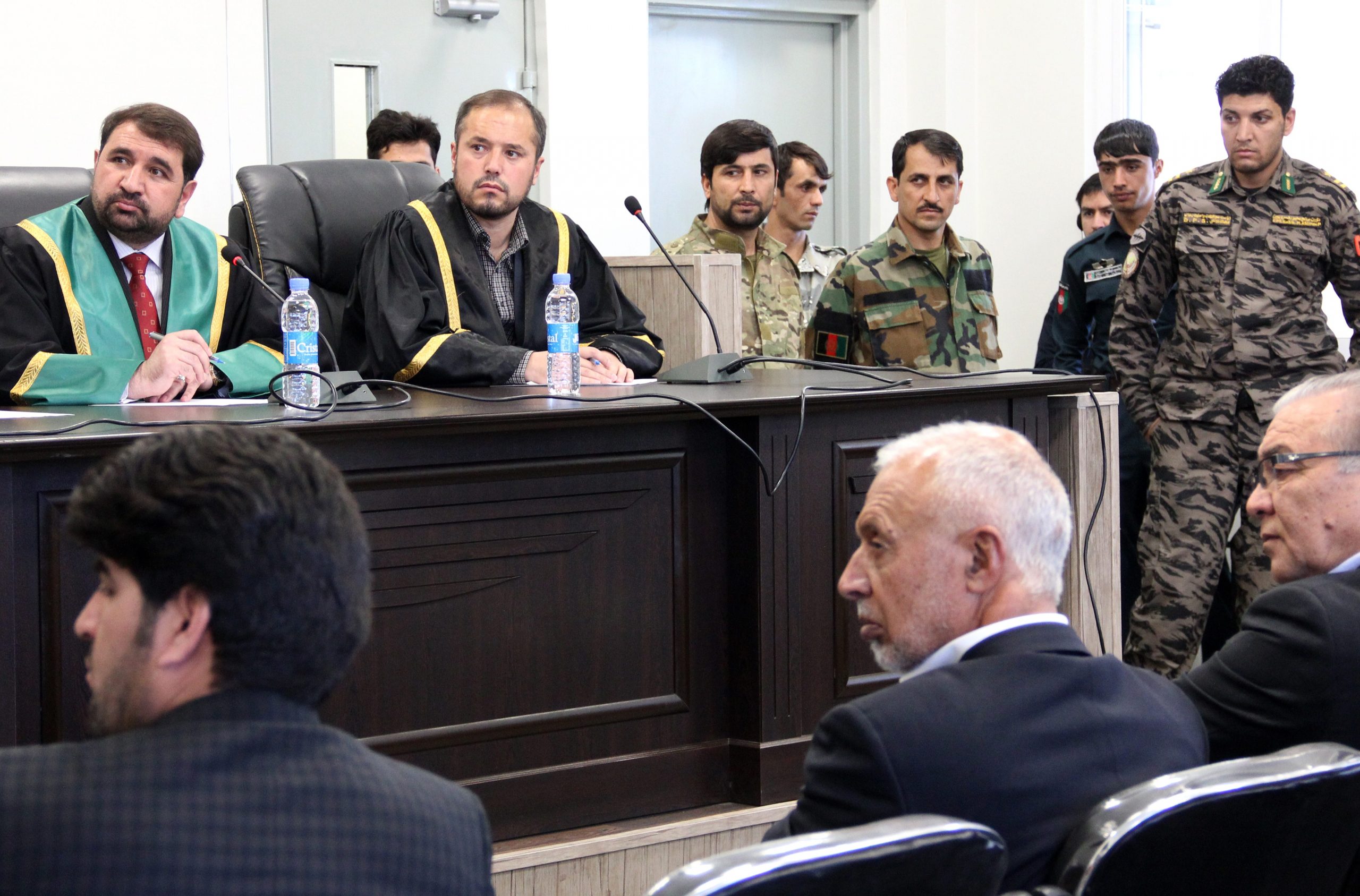 A trial taking place at the anti-corruption judicial center in Kabul, Afghanistan in July 2017.