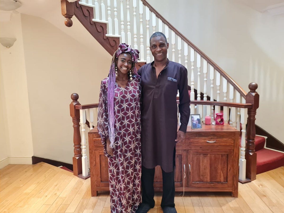 Princess Keisha and Prince Kunle at their home in London.