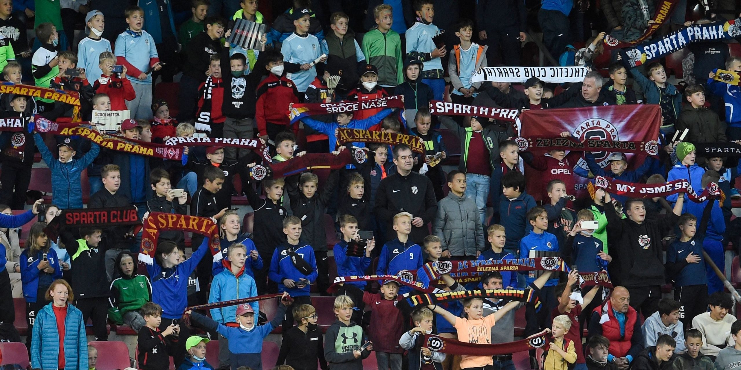 Sparta Prague fans during the team's game against Rangers on September 30 2021