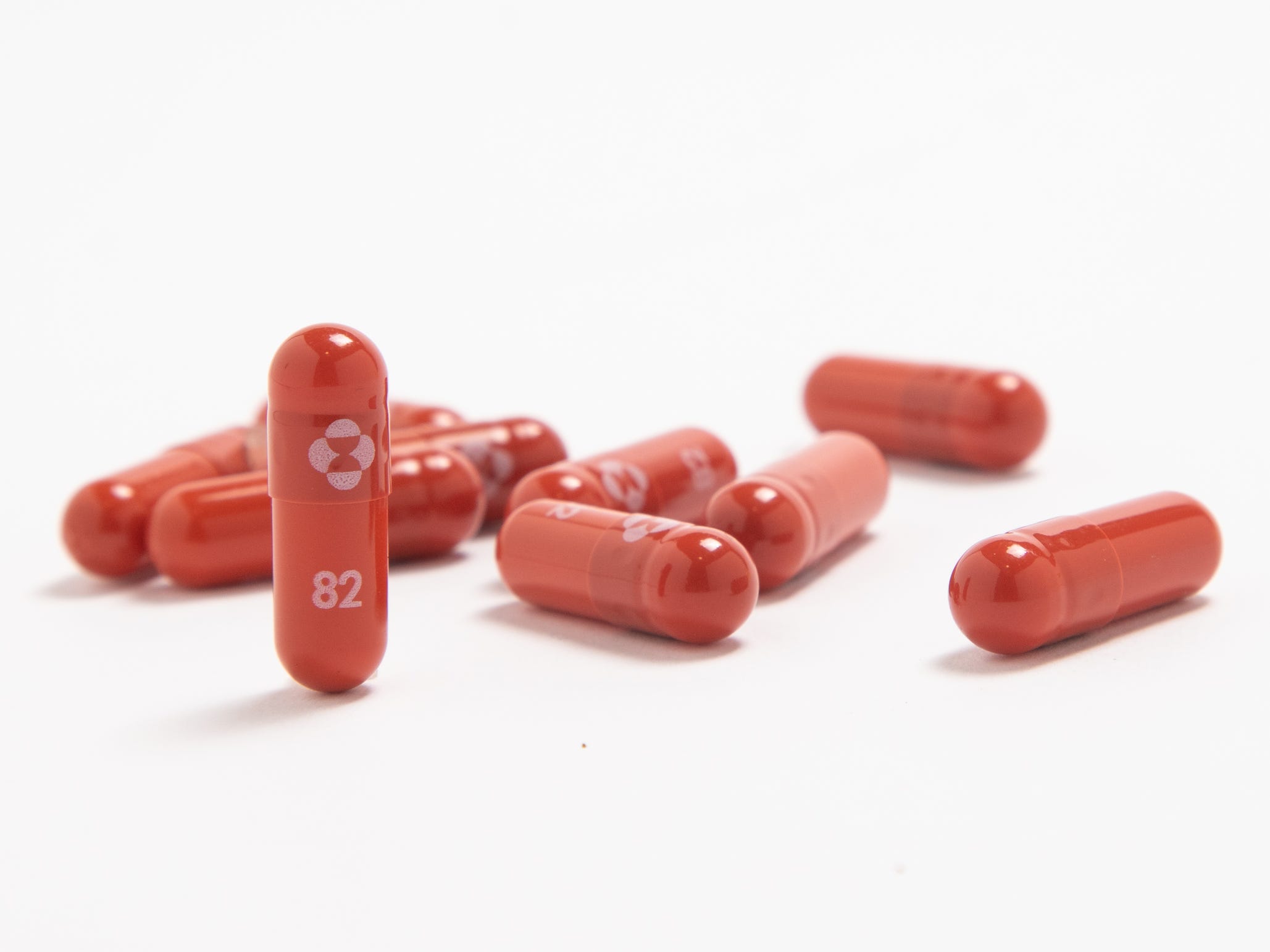 Capsules of molnupiravir, an antiviral drug developed by Merck and Ridgeback Biotherapeutics that could treat COVID-19