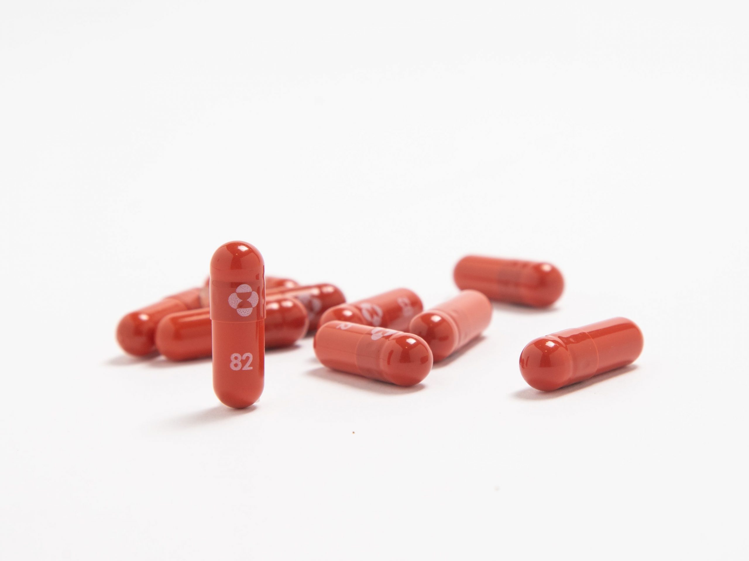 Capsules of molnupiravir, an antiviral drug developed by Merck and Ridgeback Biotherapeutics that could treat COVID-19