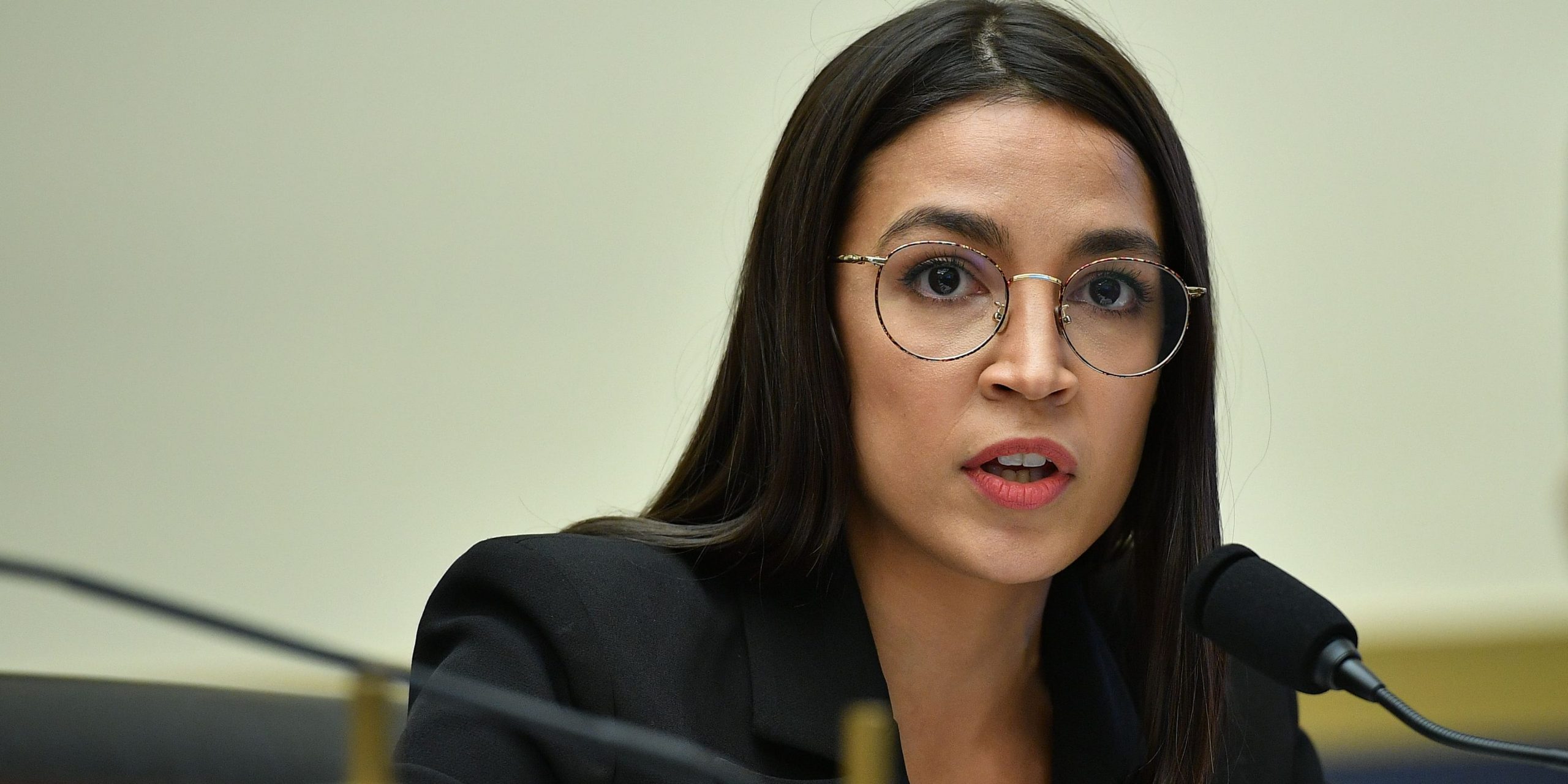 Rep. Alexandria Ocasio-Cortez(D-NY) listens as Facebook Chairman and CEO Mark Zuckerberg testifies before the House Financial Services Committee on "An Examination of Facebook and Its Impact on the Financial Services and Housing Sectors" in the Rayburn House Office Building in Washington, DC on October 23, 2019.