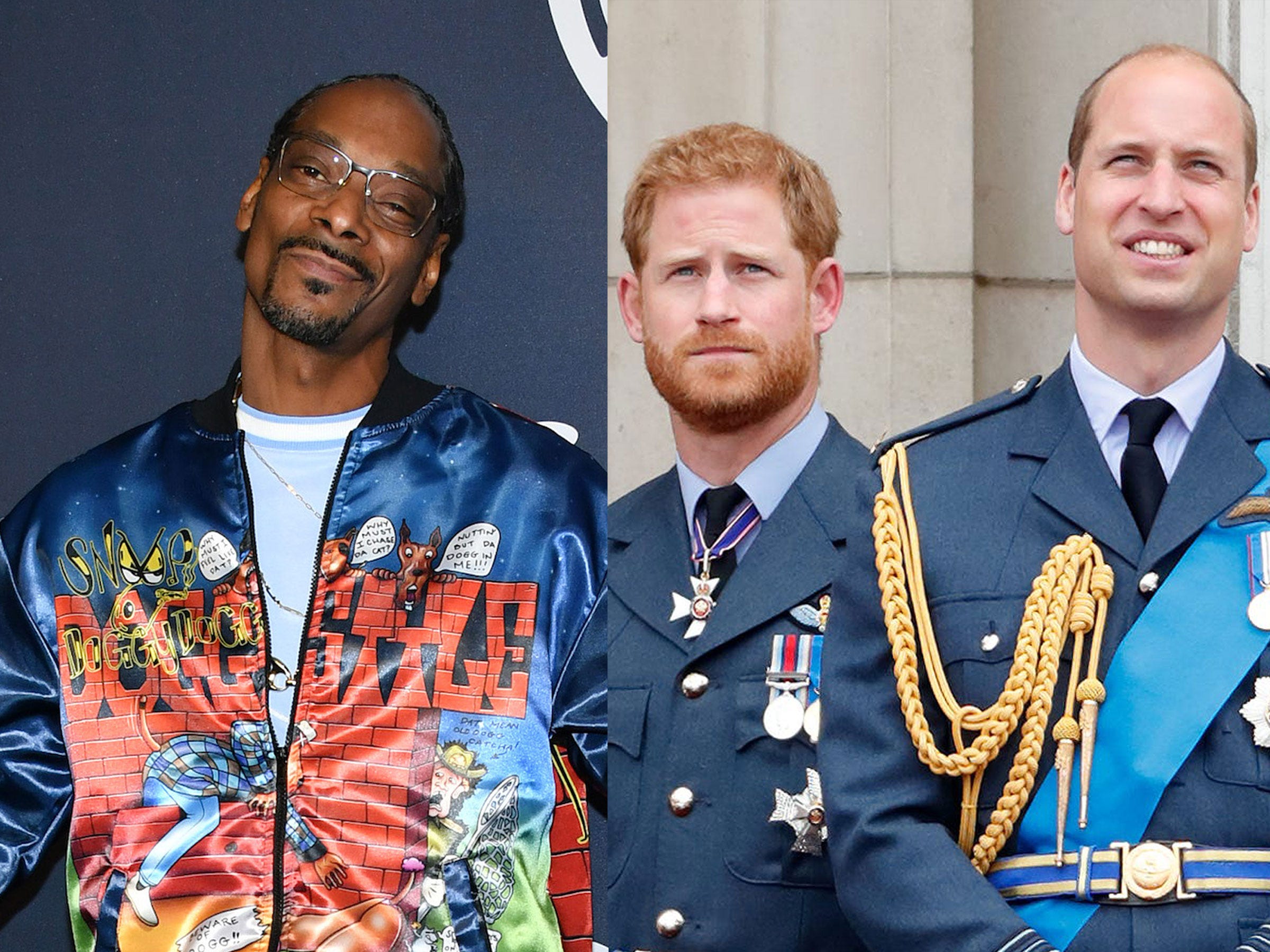 Snoop Dogg and Prince Harry and Prince William