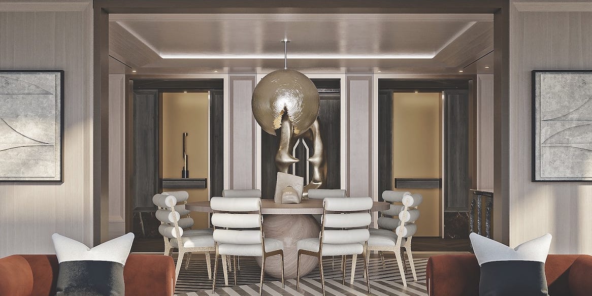 Seven Seas Grandeur's Regent Suite's living space