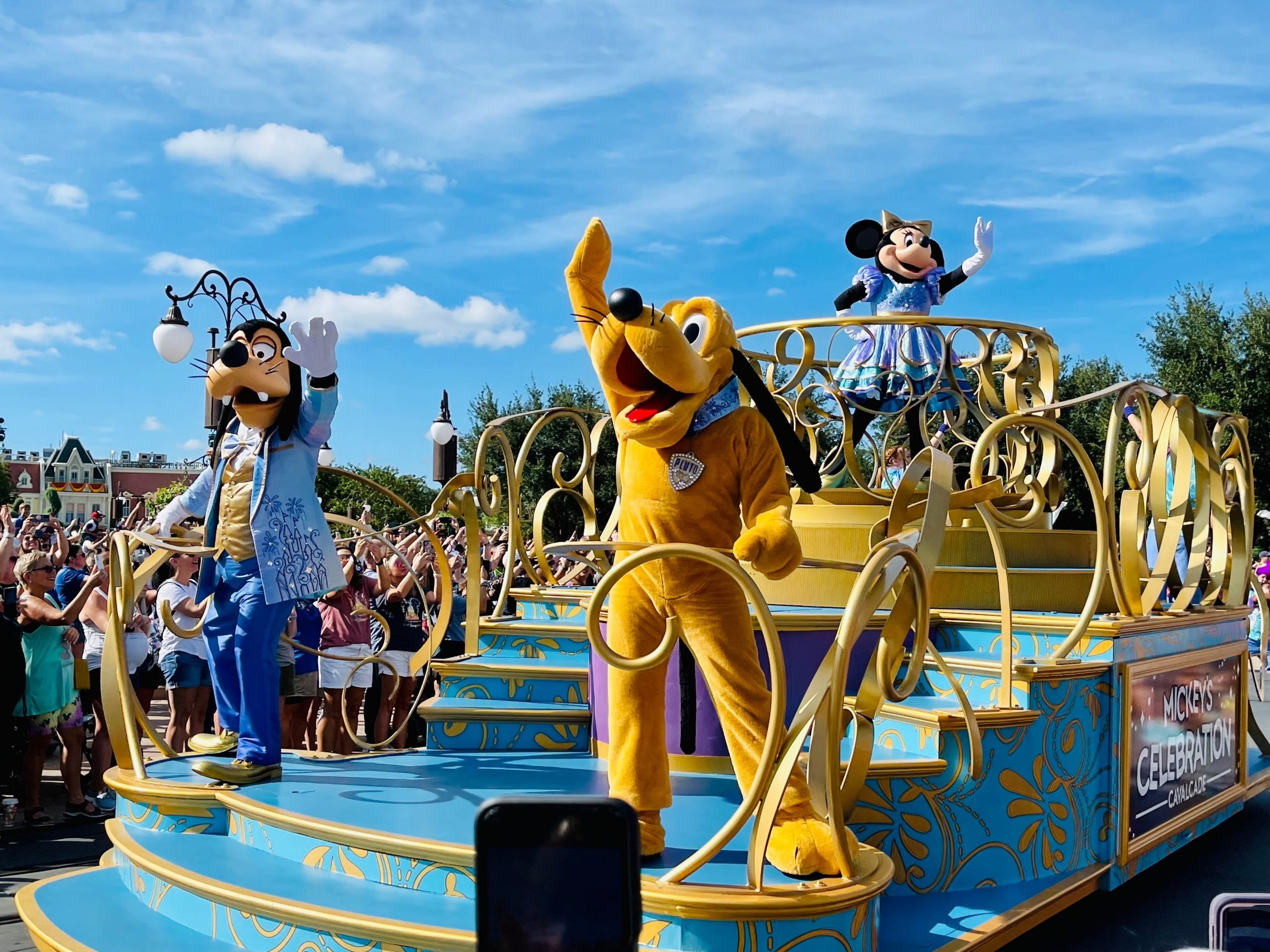 character cavalcade at disney world during 50th anniversary celebration