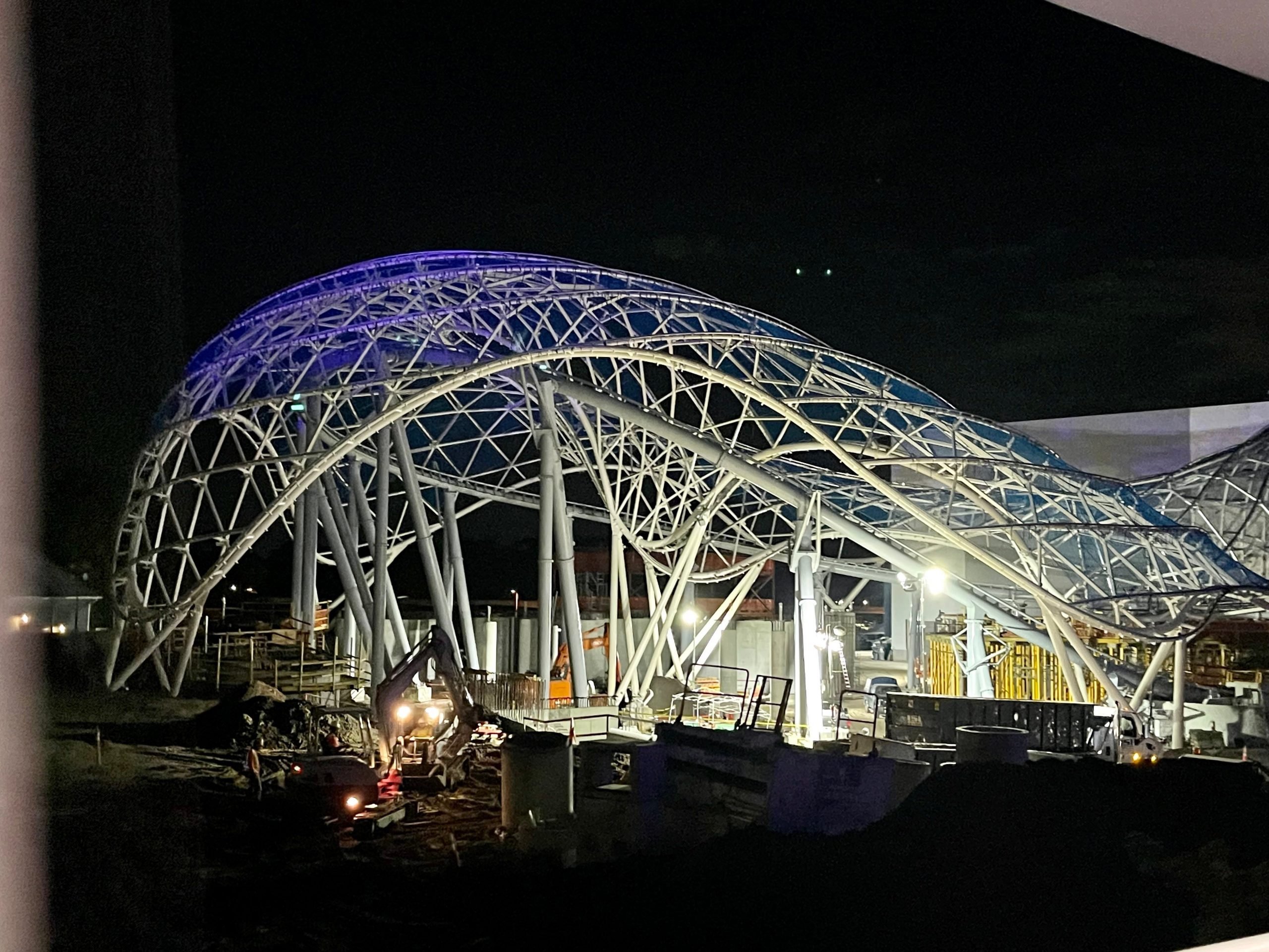 construction work on tron rollercoaster at disney world