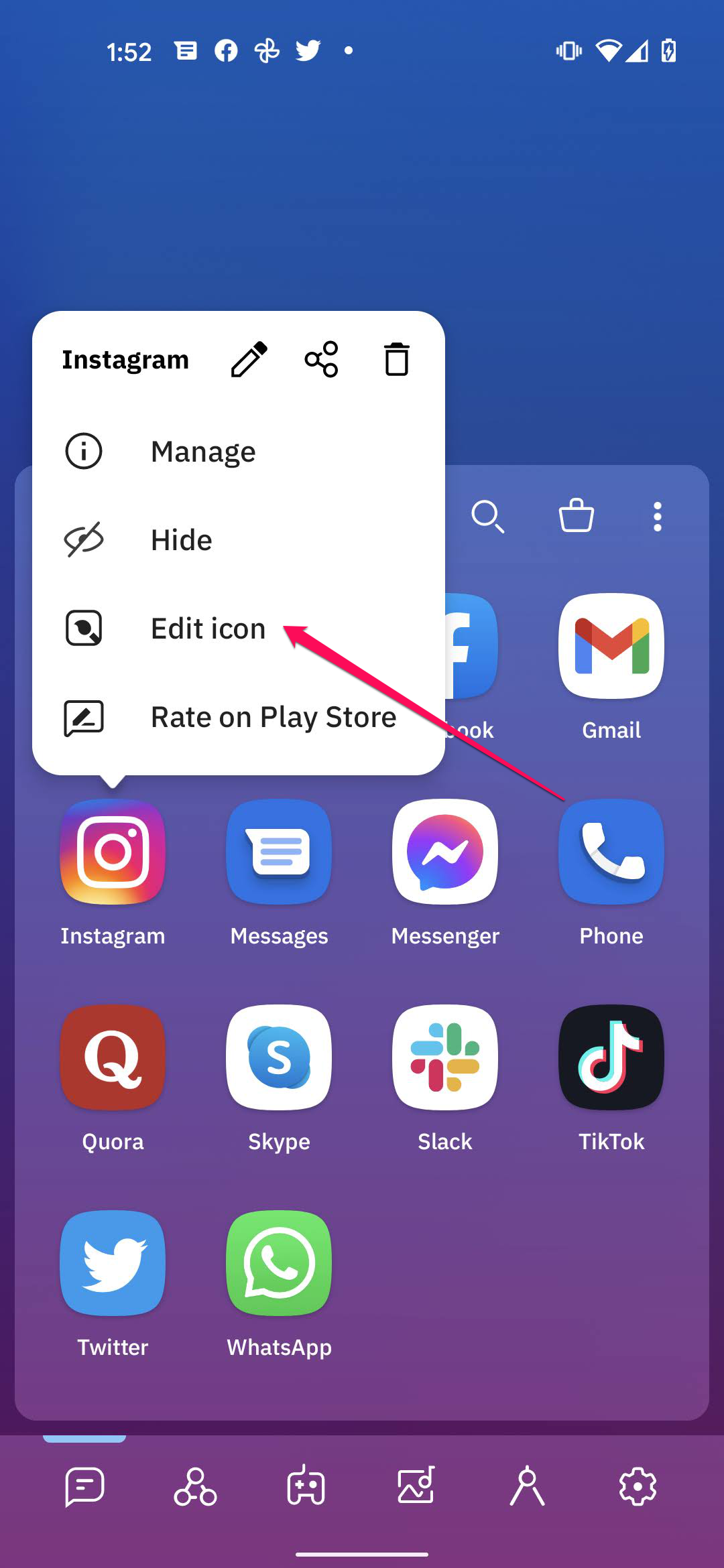 [how-to-change-instagram-icon4.png/ Smart Launcher for Android.]