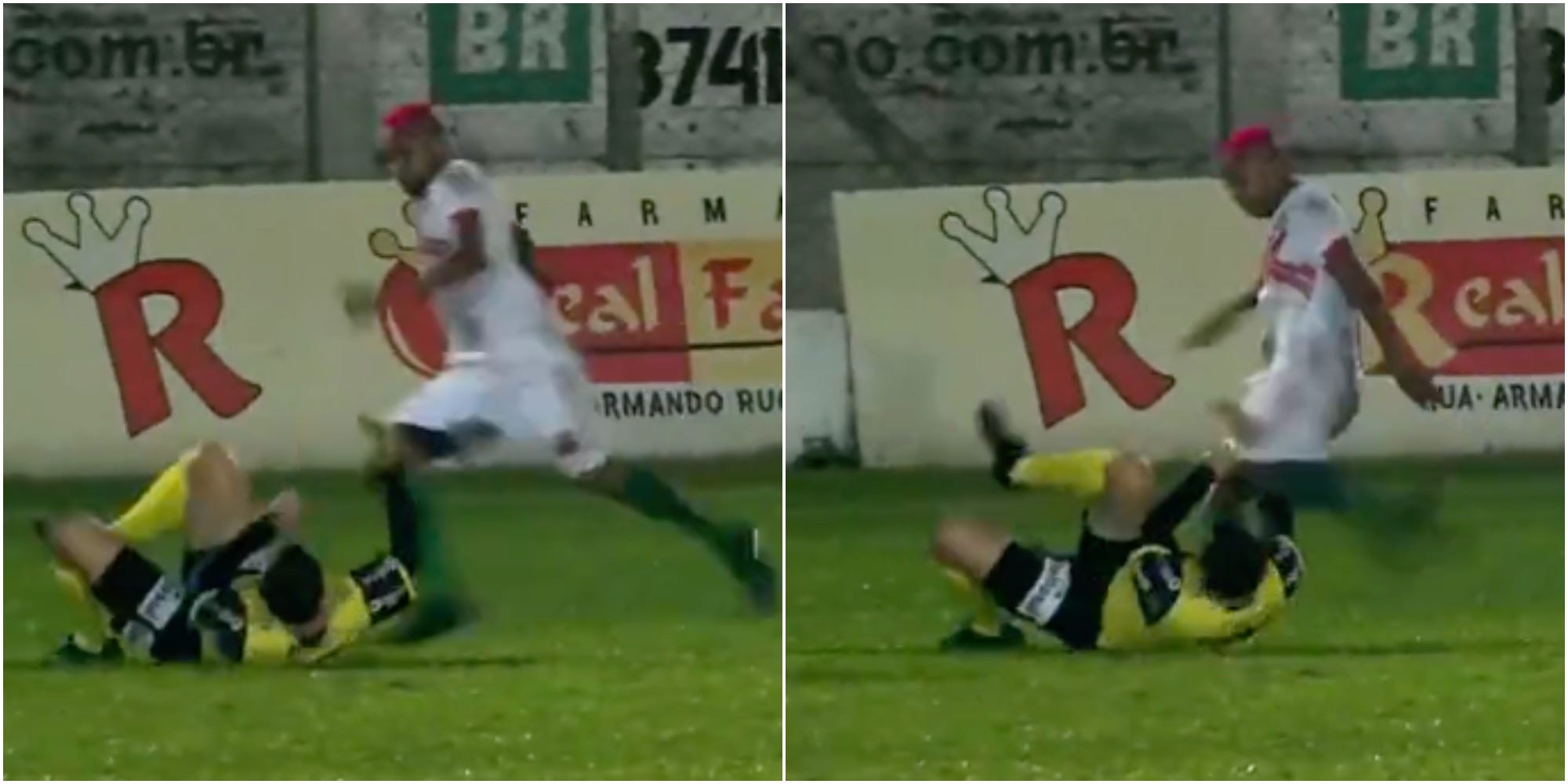 William Ribeiro kicks a referee in the head