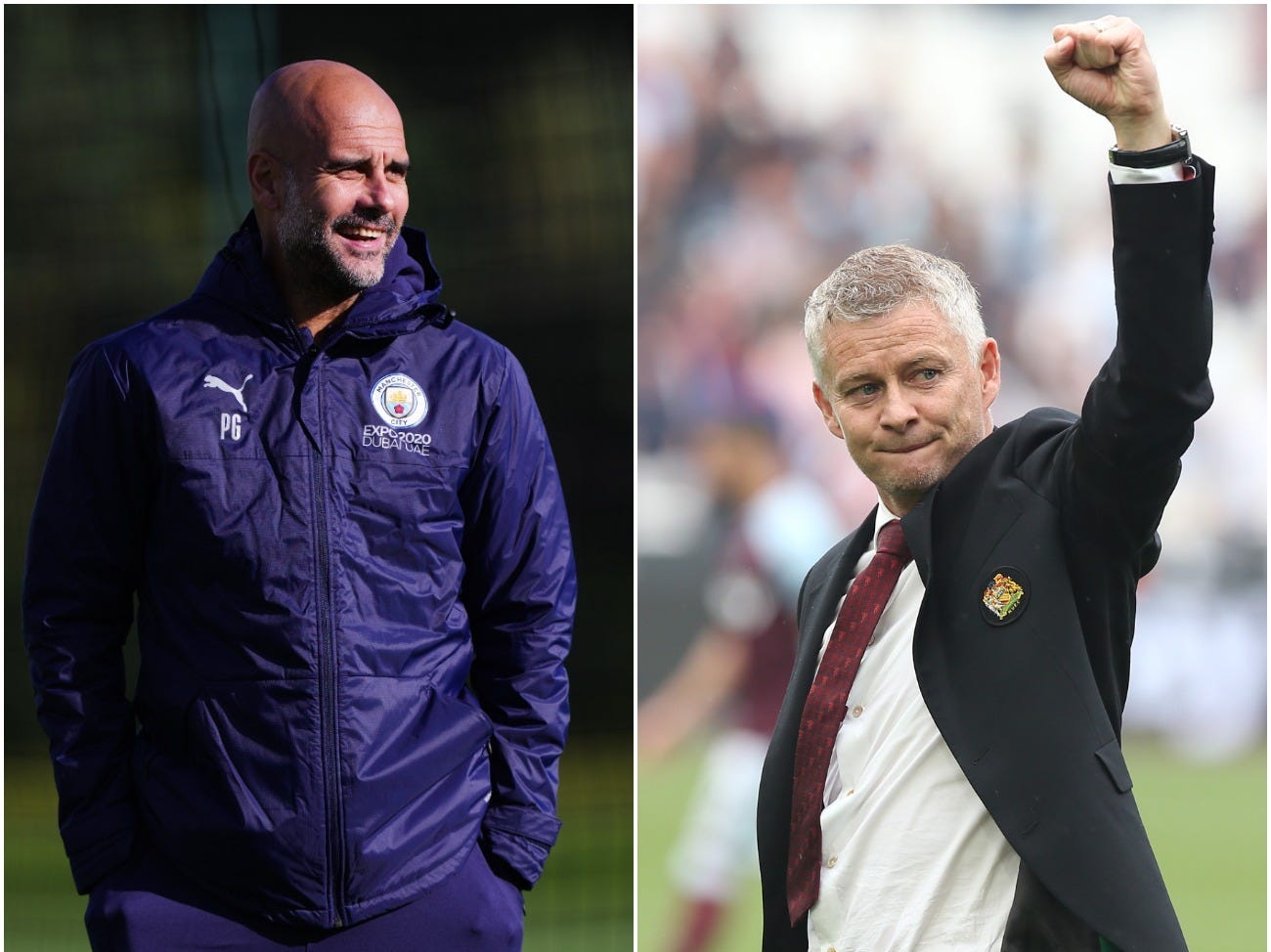 Pep Guardiola and Ole Gunnar Solskjaer