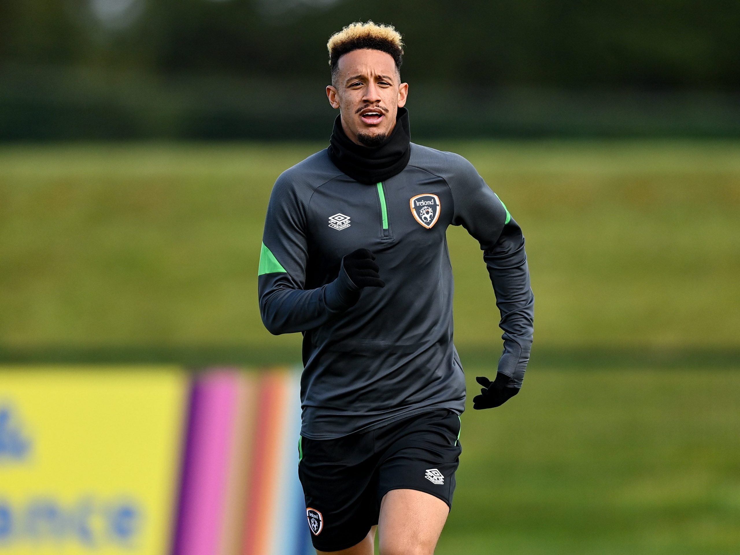 West Brom and the Republic of Ireland's Callum Robinson in training