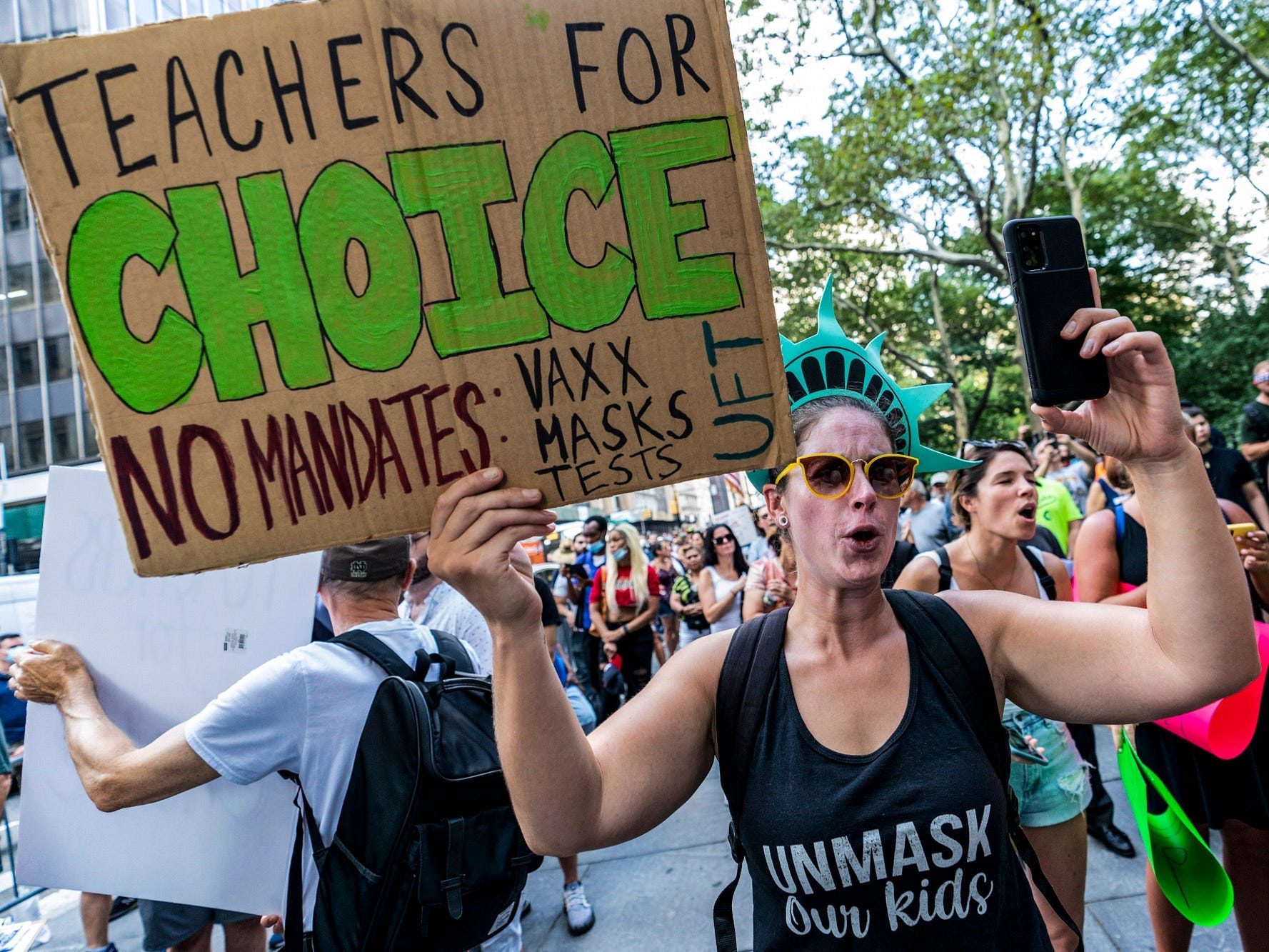 Protestors in New York City.