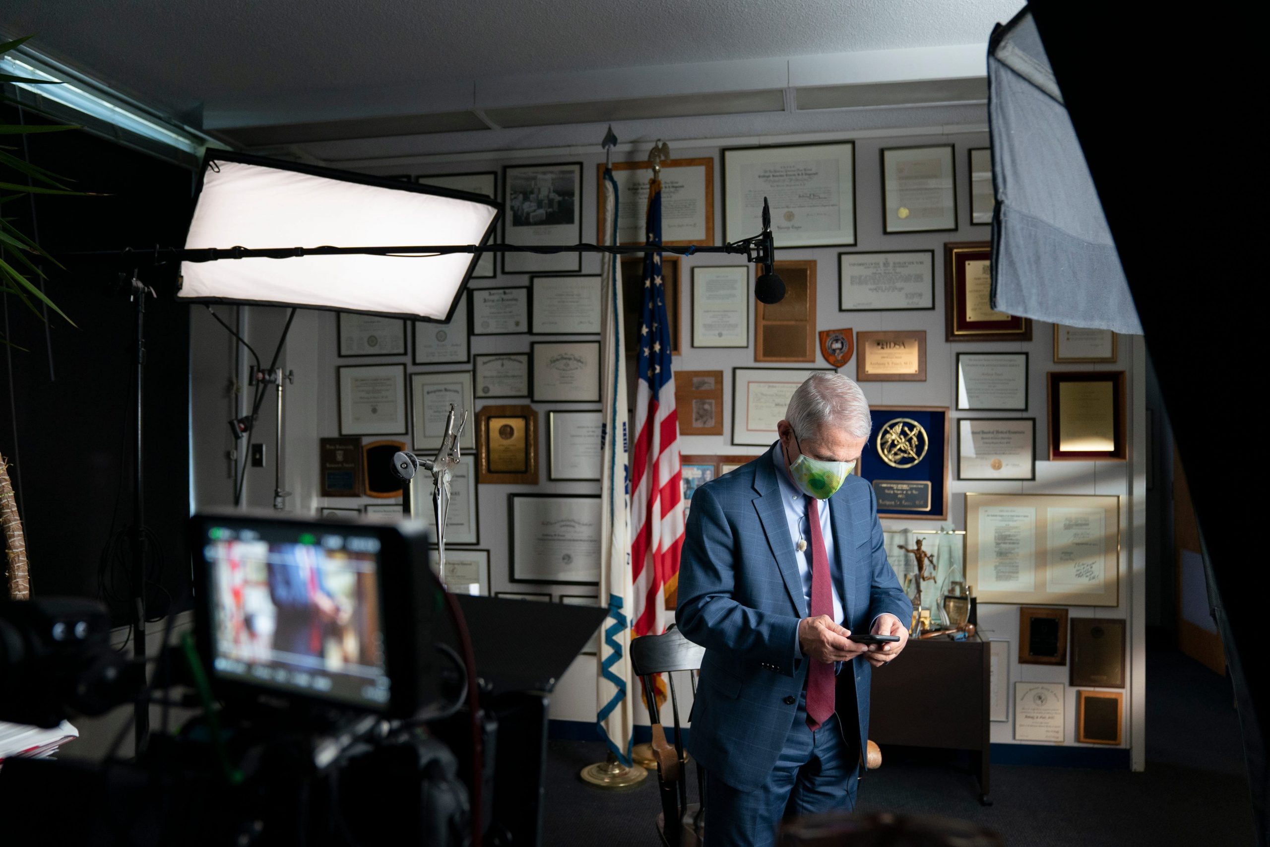 Dr. Anthony Fauci during an interview at the NIH in Bethesda, Maryland.