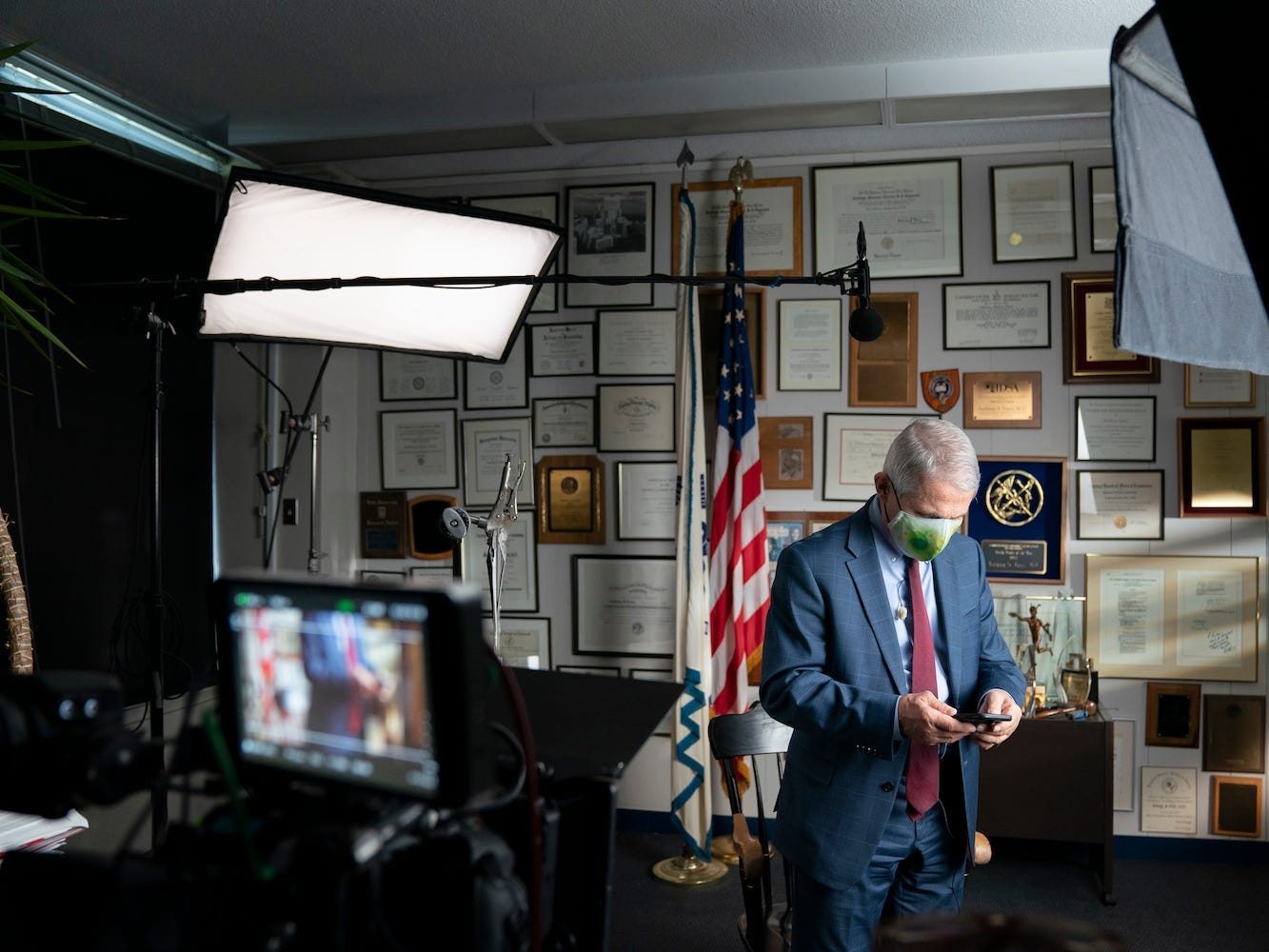 Dr. Anthony Fauci during an interview at the NIH in Bethesda, Maryland.