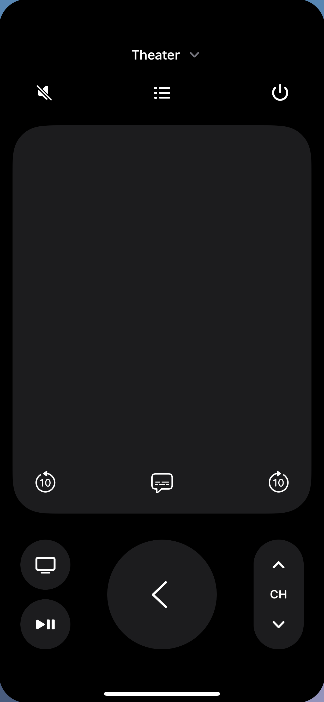 [apple-tv-remote-on-iphone3.png: / The Apple TV Remote app on iPhone.]