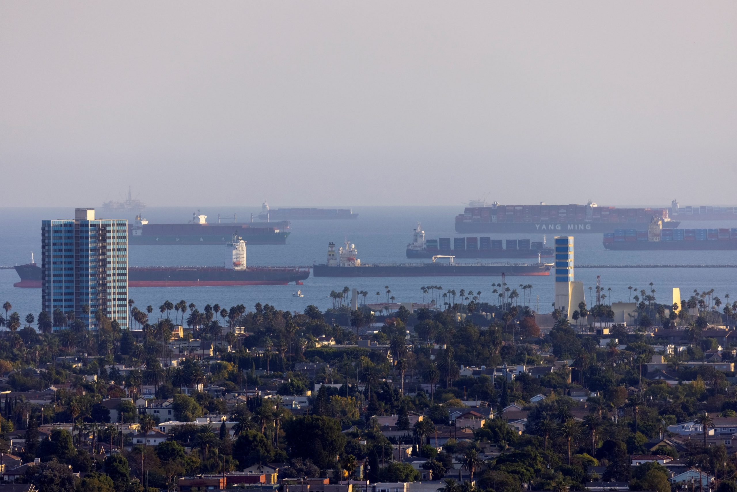 port of la congestion ships