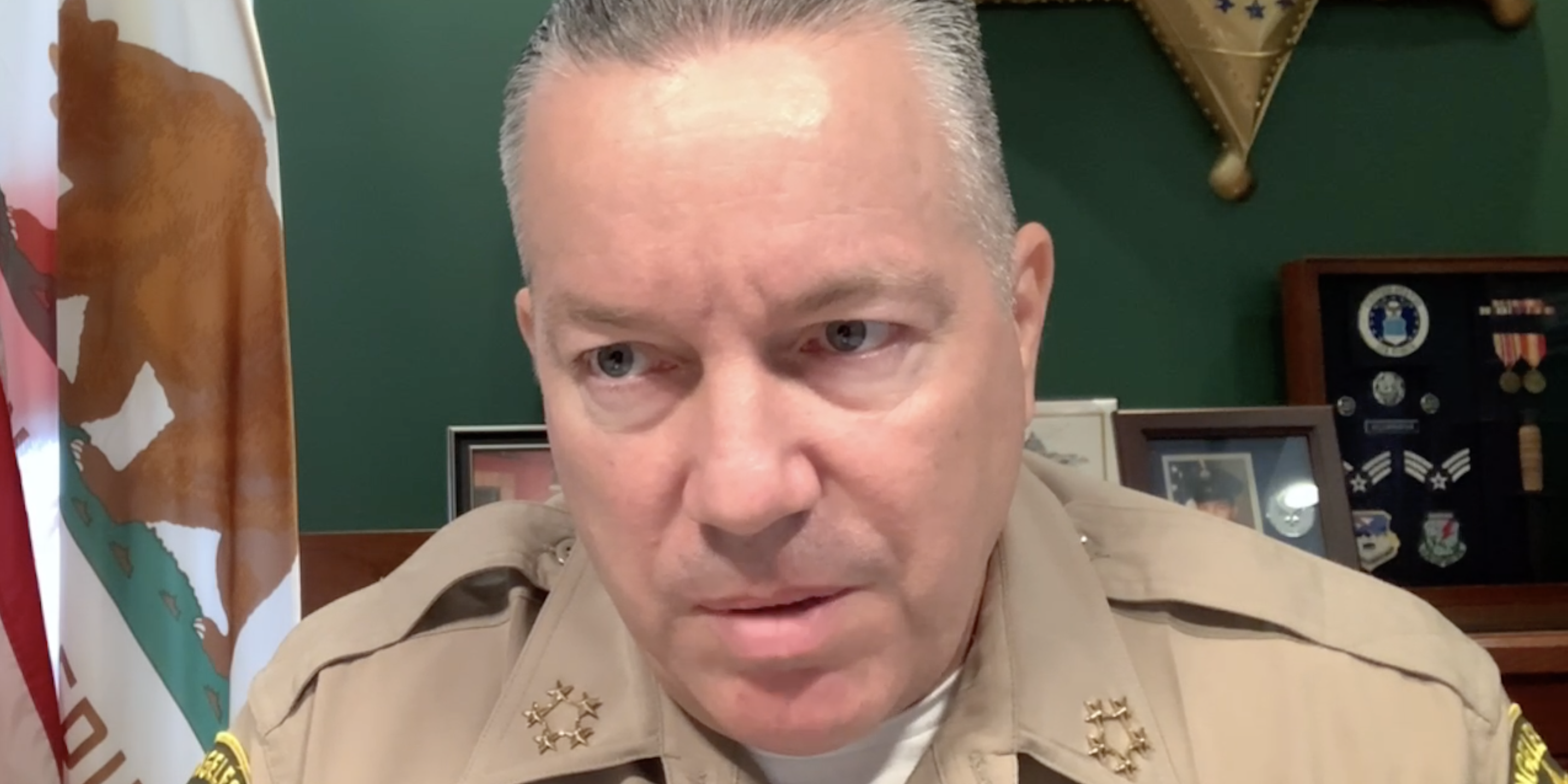 Sheriff Alex Villanueva seen on a fb q and a on October 6 2021