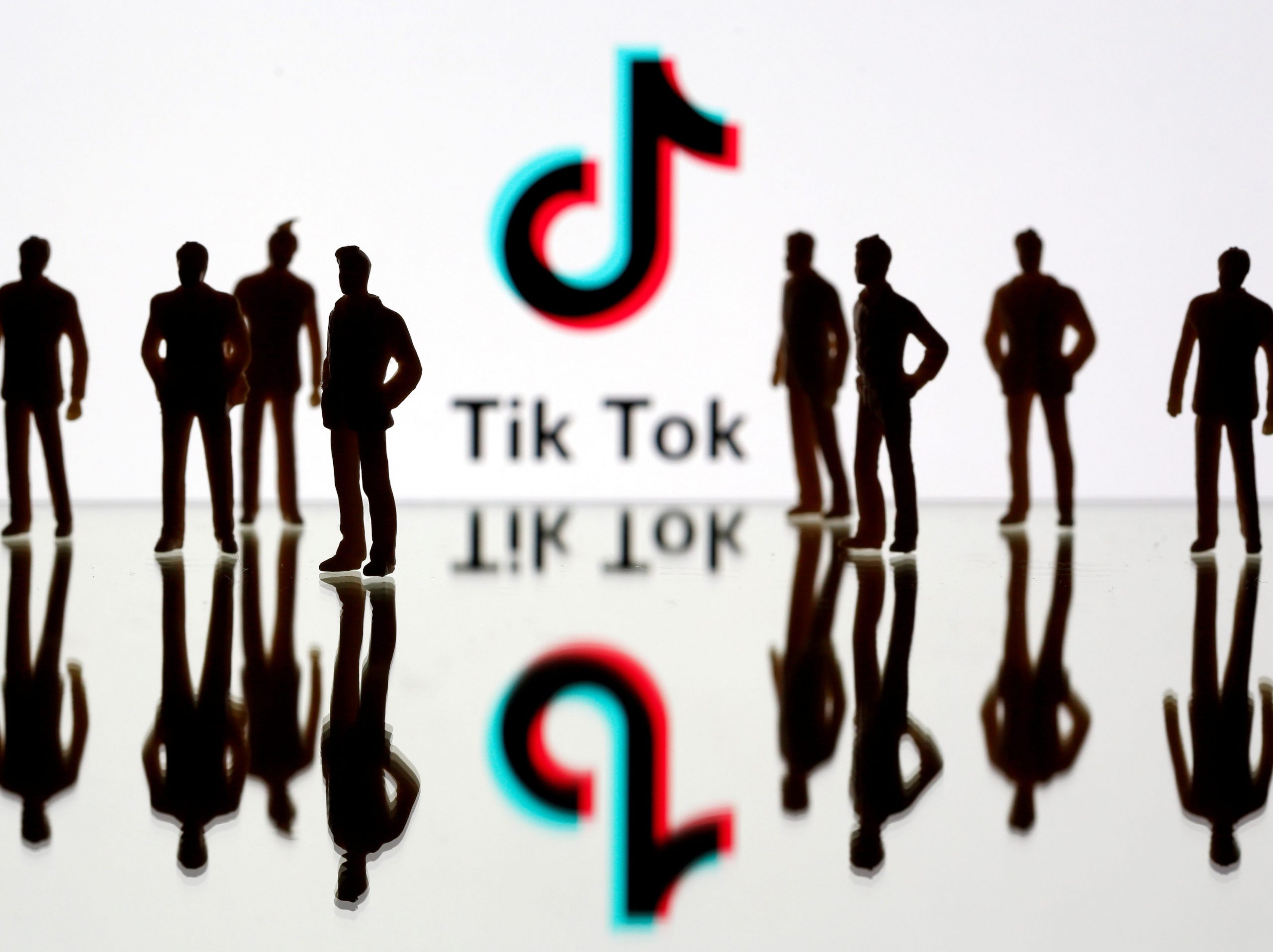 FILE PHOTO: A 3-D printed figures are seen in front of displayed Tik Tok logo in this picture illustration taken November 7, 2019. REUTERS/Dado Ruvic/Illustration/File Photo