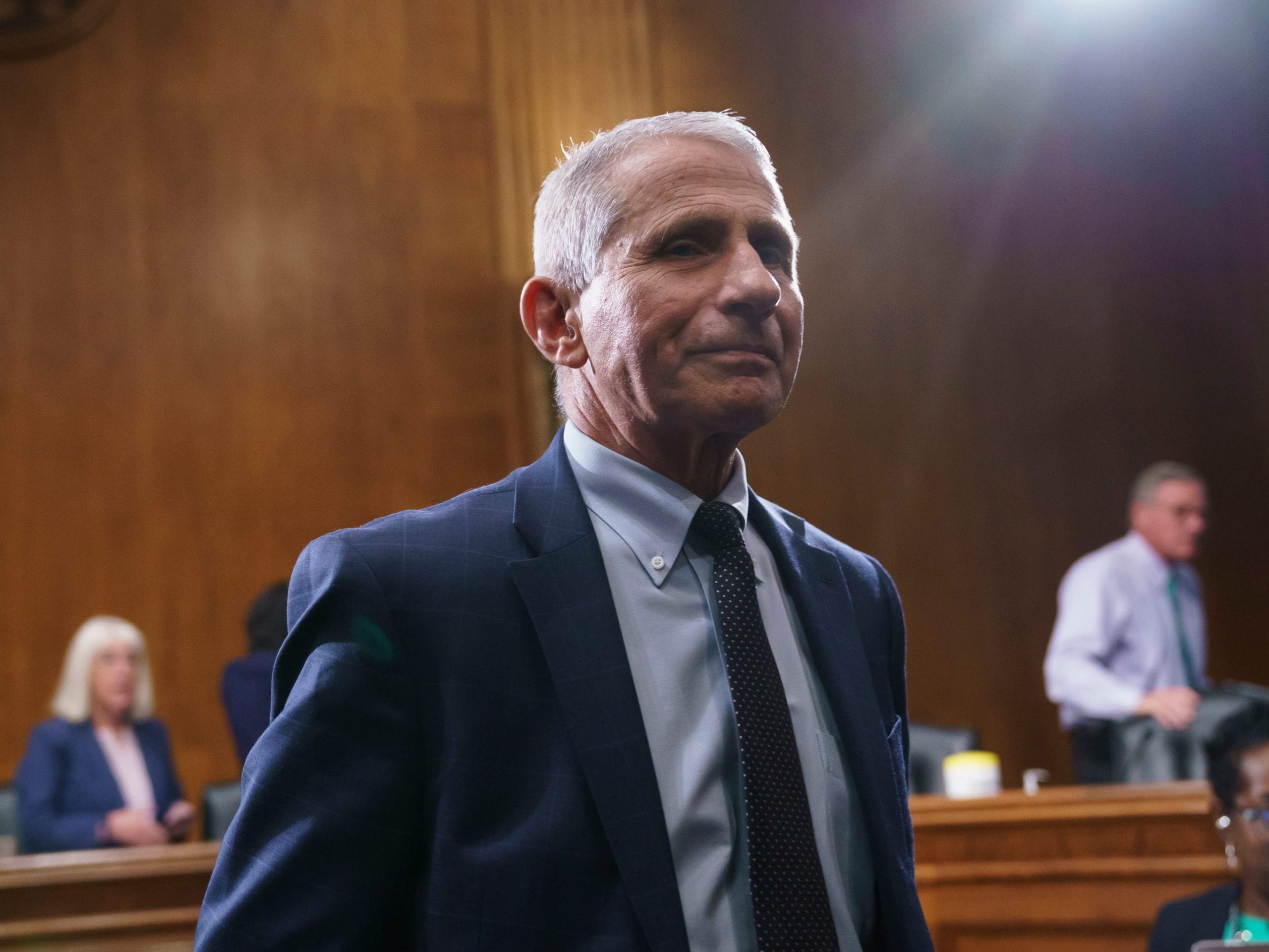 Top infectious disease expert Dr. Anthony Fauci finishes his testimony before the Senate Health, Education, Labor, and Pensions Committee about the status of COVID-19, July 20, 2021 on Capitol Hill in Washington, DC.