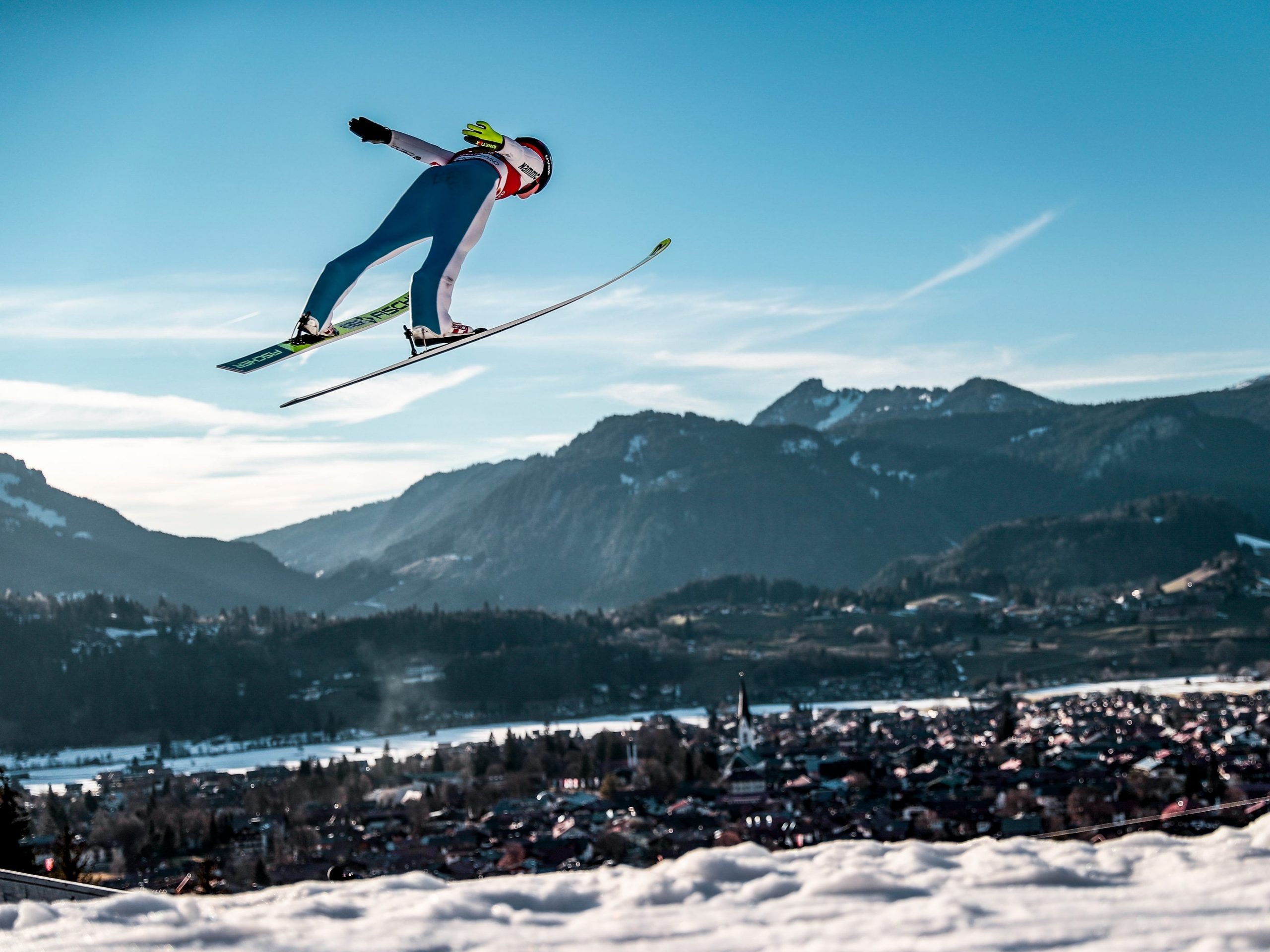 Maren Lundby of Norway competes during the Women's Ski Jumping