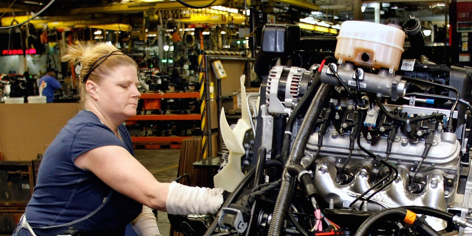 woman factory worker car