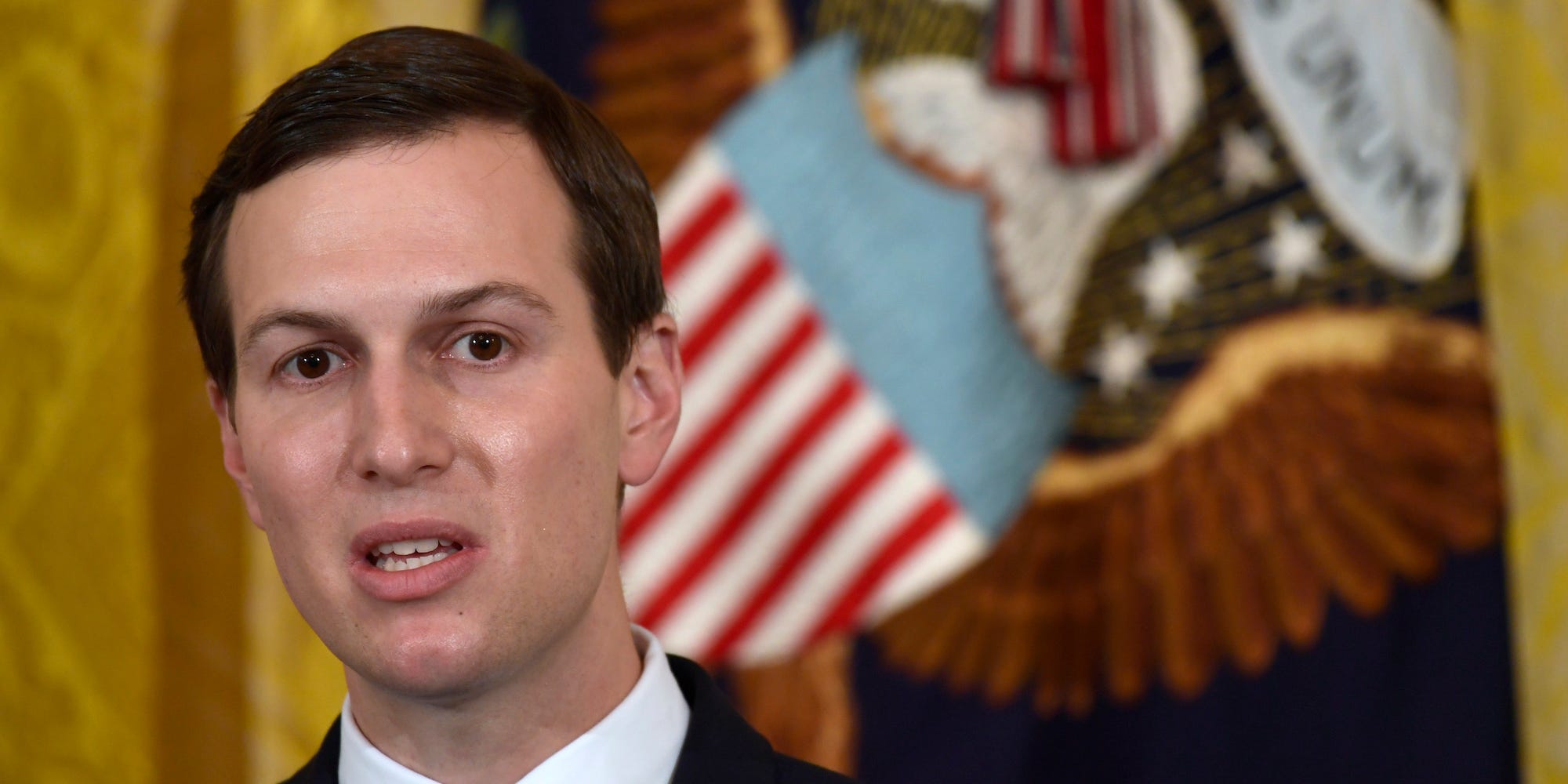 In this May 18, 2018 file photo, White House adviser Jared Kushner speaks in the East Room of the White House in Washington