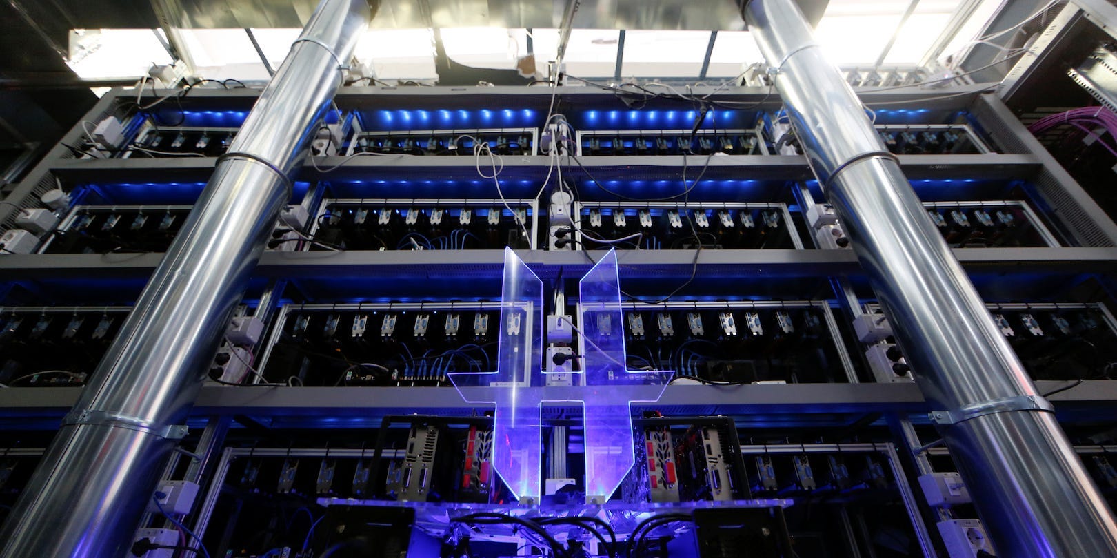 Bitcoin mining computer servers are seen in Bitminer Factory in Florence