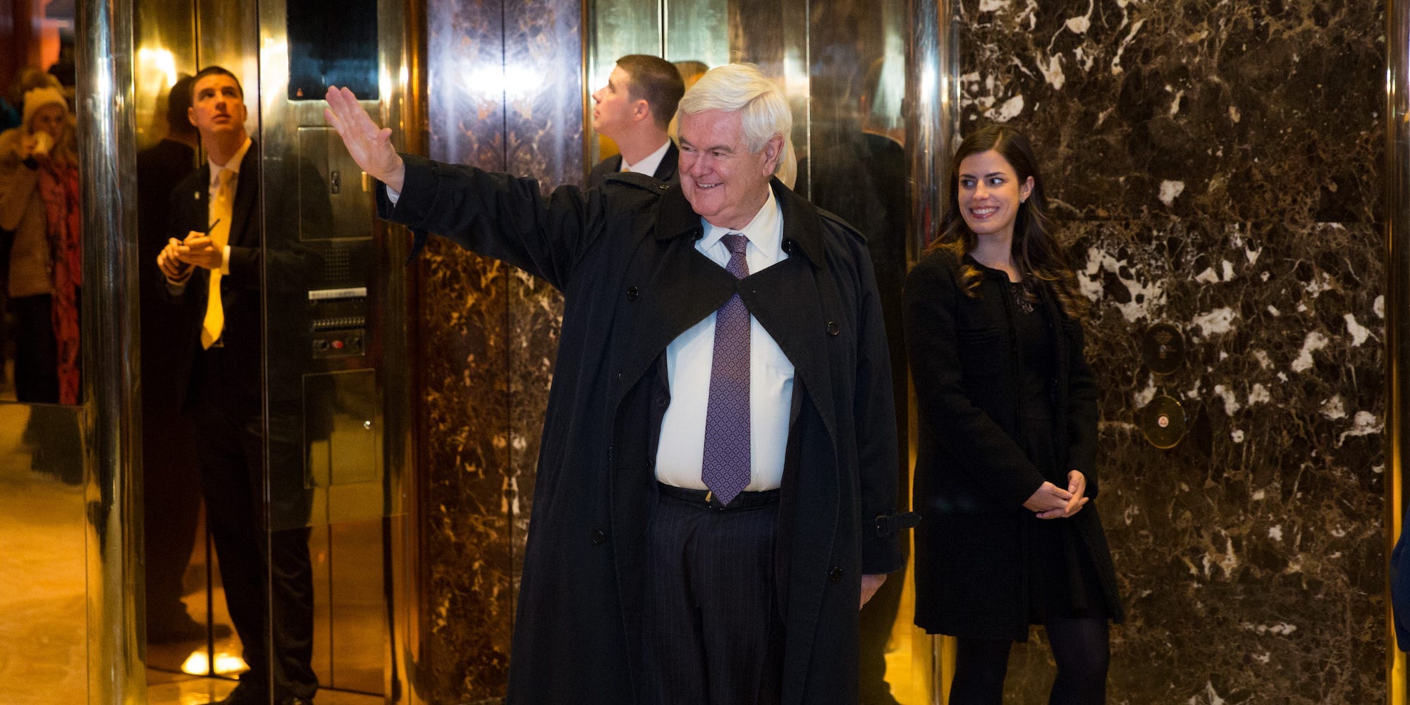 Former House Speaker Newt Gingrich at Trump Tower on November 21, 2016.