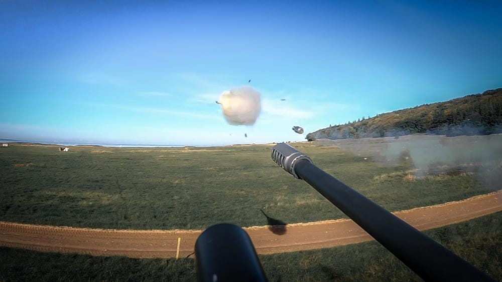 A Stinger missile launches from the new Maneuver Short Range Air Defense system on Oct. 7, 2021