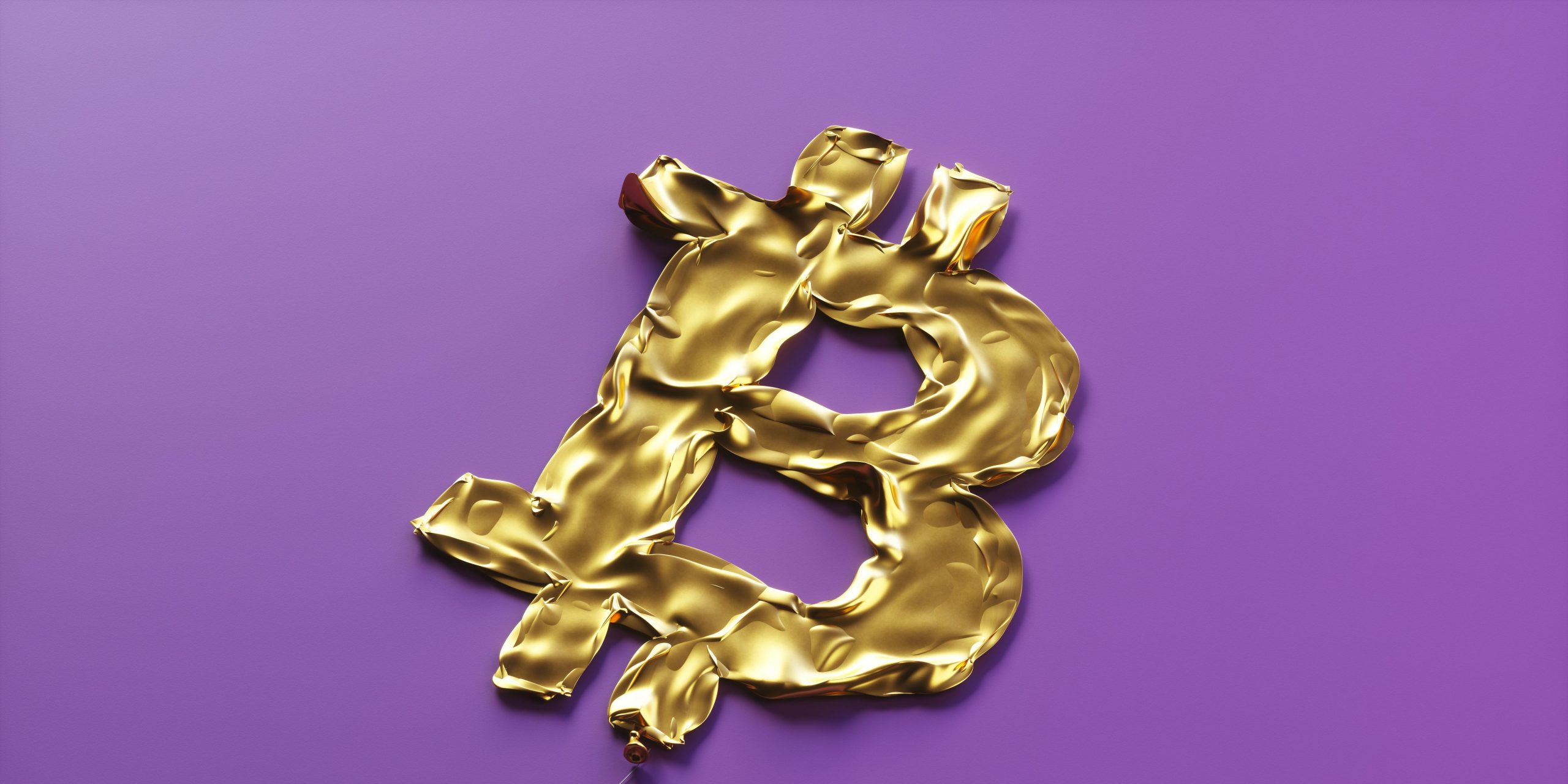 Purple and gold bitcoin