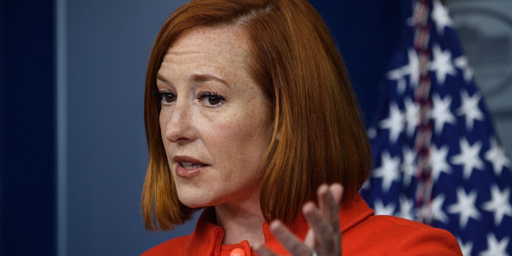 White House Press Secretary Jen Psaki speaks at the daily briefing at the White House on October 12, 2021.