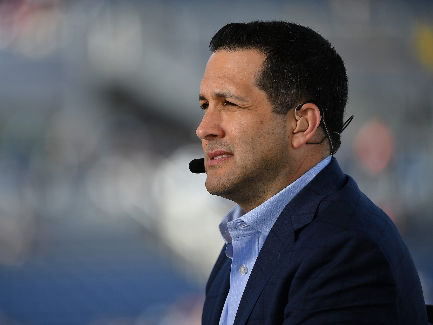 Adam Schefter from ESPN looks on during the 2020 NFL Pro Bowl at Camping World Stadium