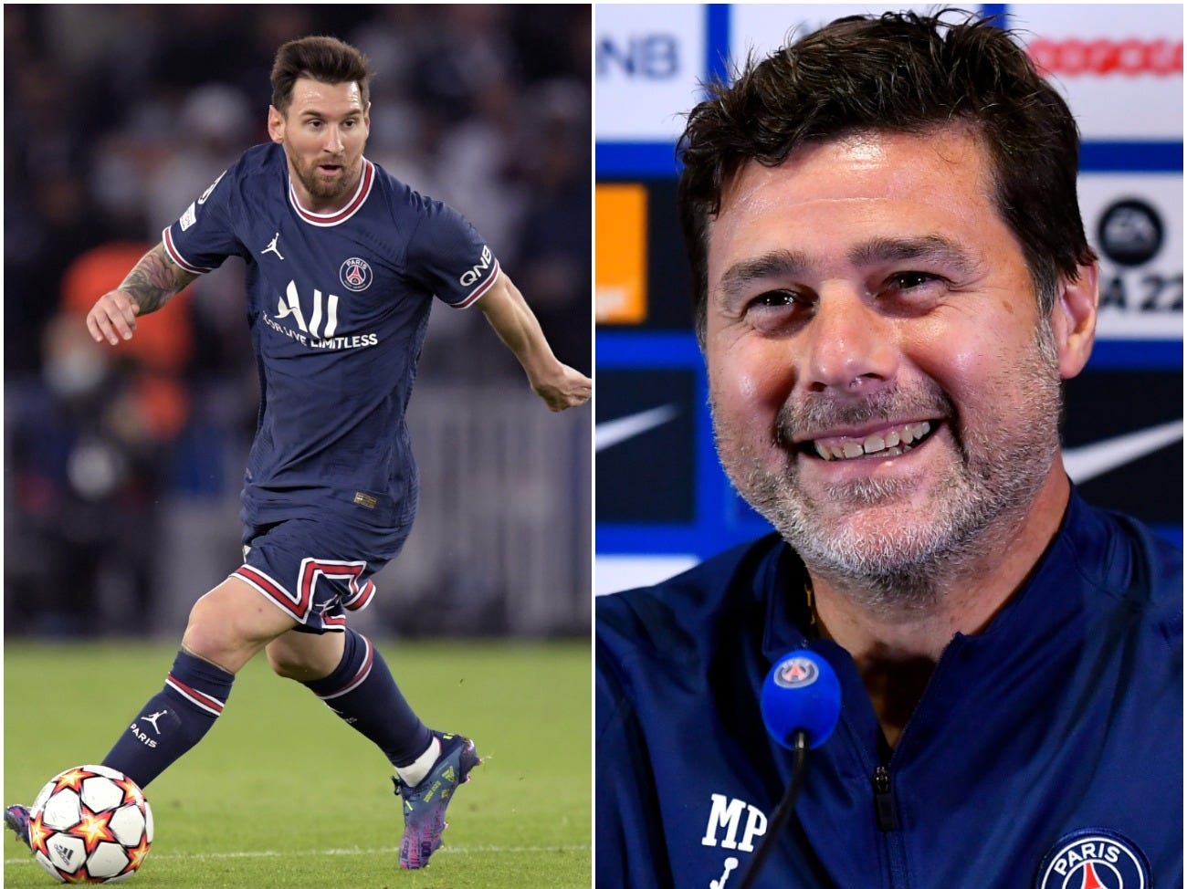 Lionel Messi and Mauricio Pochettino