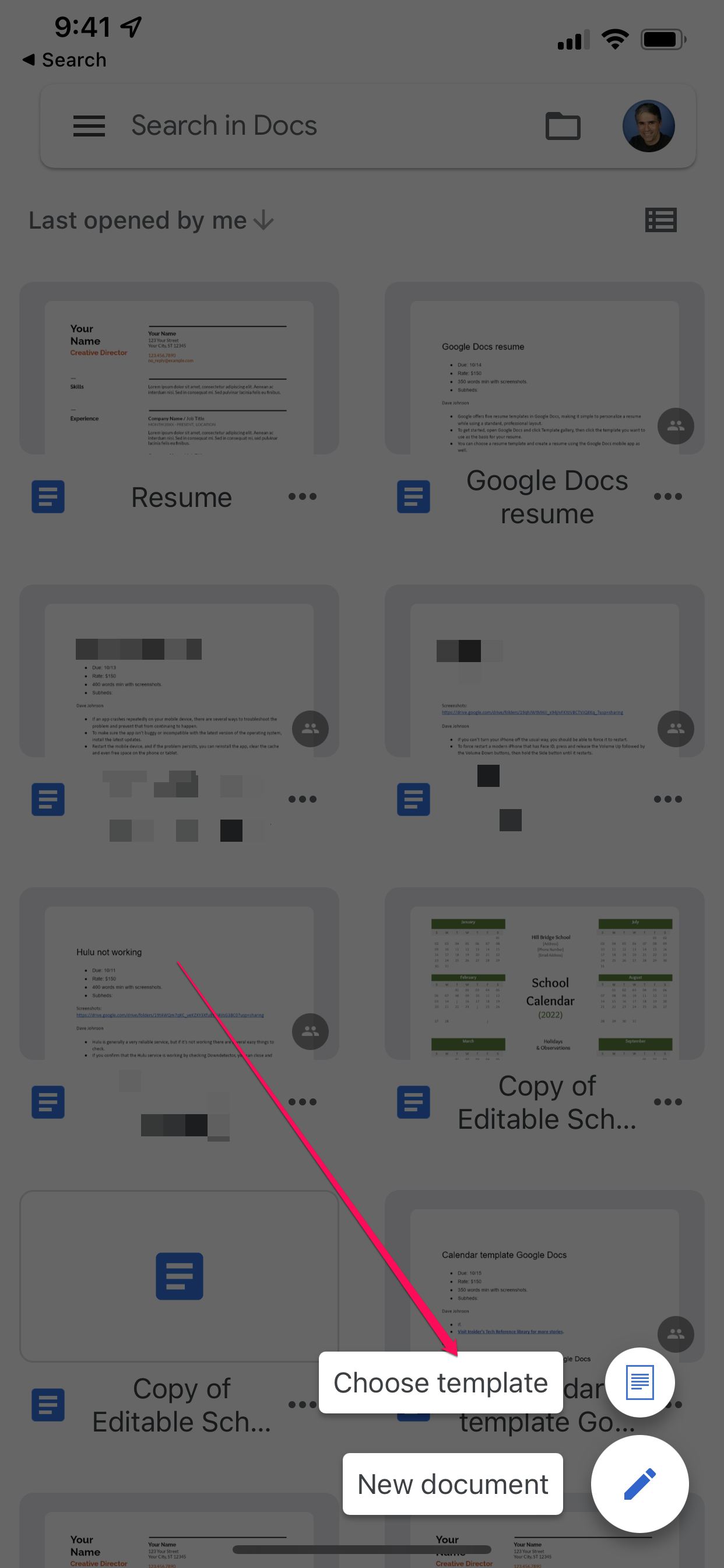google docs app template