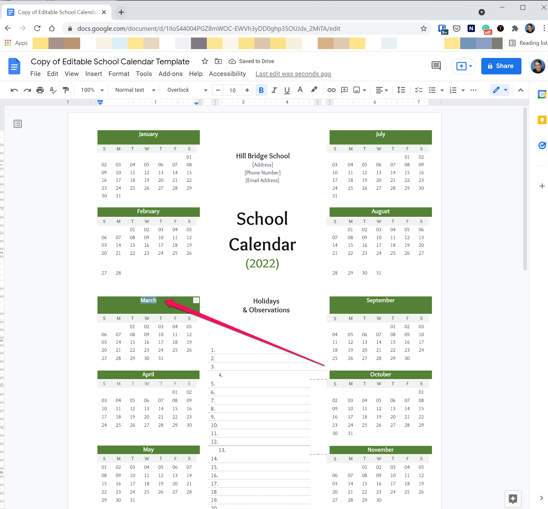 How To Use A Calendar Template In Google Docs To Keep Track Of Detailed 