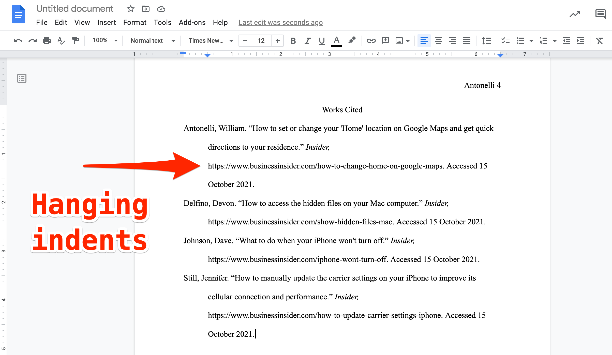 google doc essay template