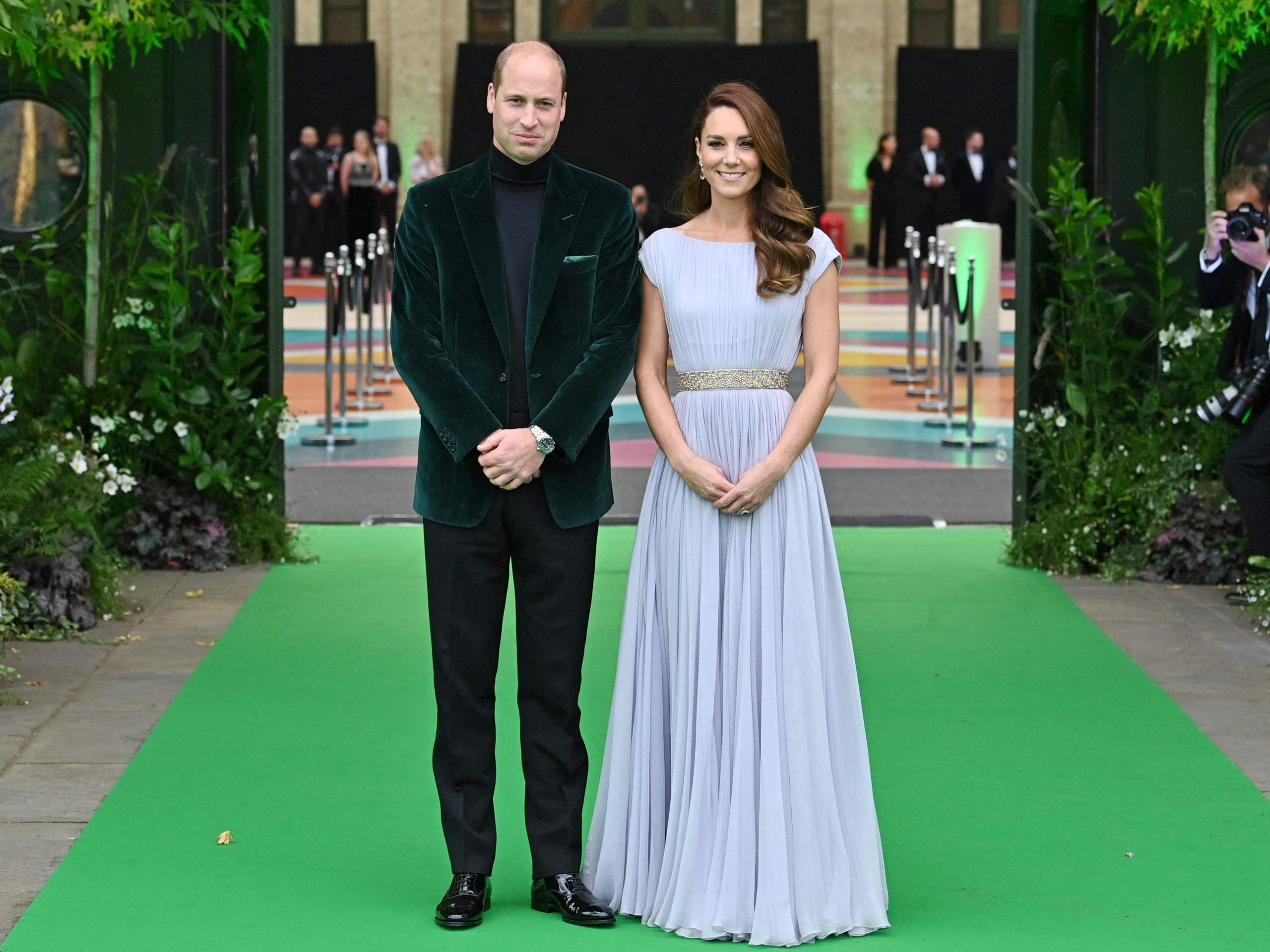 Prince William Wears A Bold Velvet Blazer As Kate Middleton Shines In An Alexander Mcqueen Gown