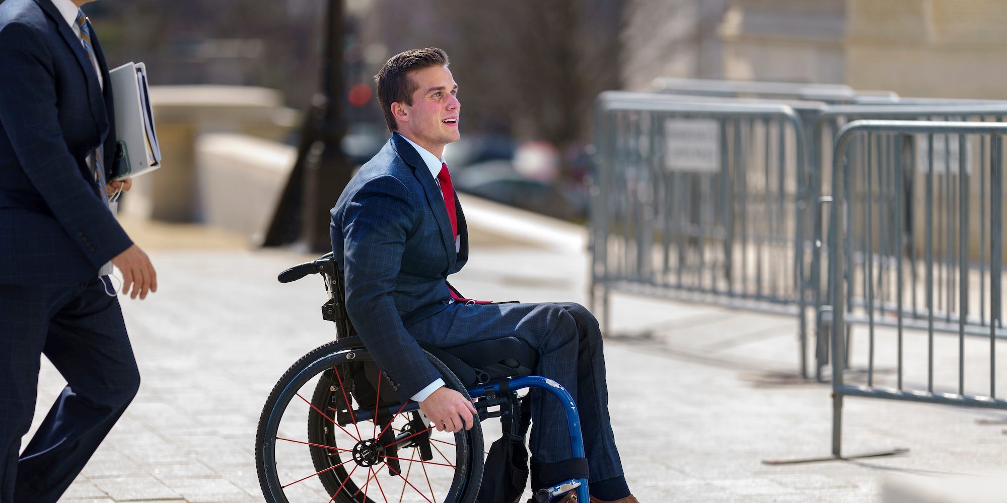 Republican Rep. Madison Cawthorn of North Carolina arrives at the Capitol for votes in the House of Representatives on March 11, 2021.