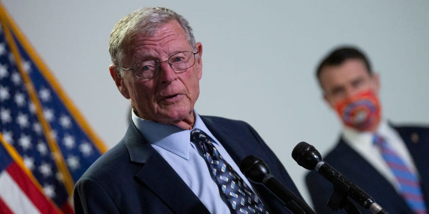 U.S. Sen. Jim Inhofe (R-OK) speaks during a press conference