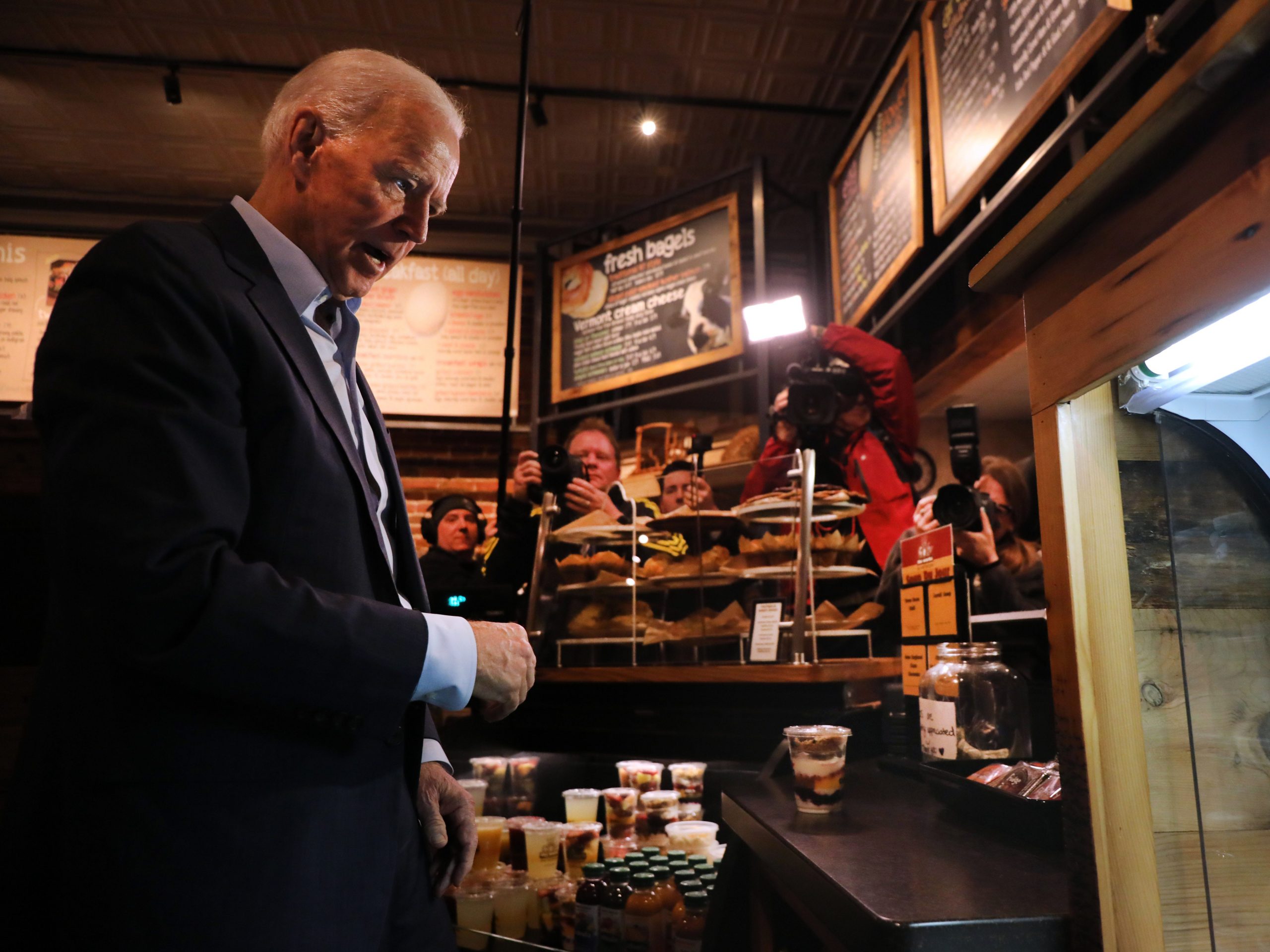 joe biden ordering at a coffee shop
