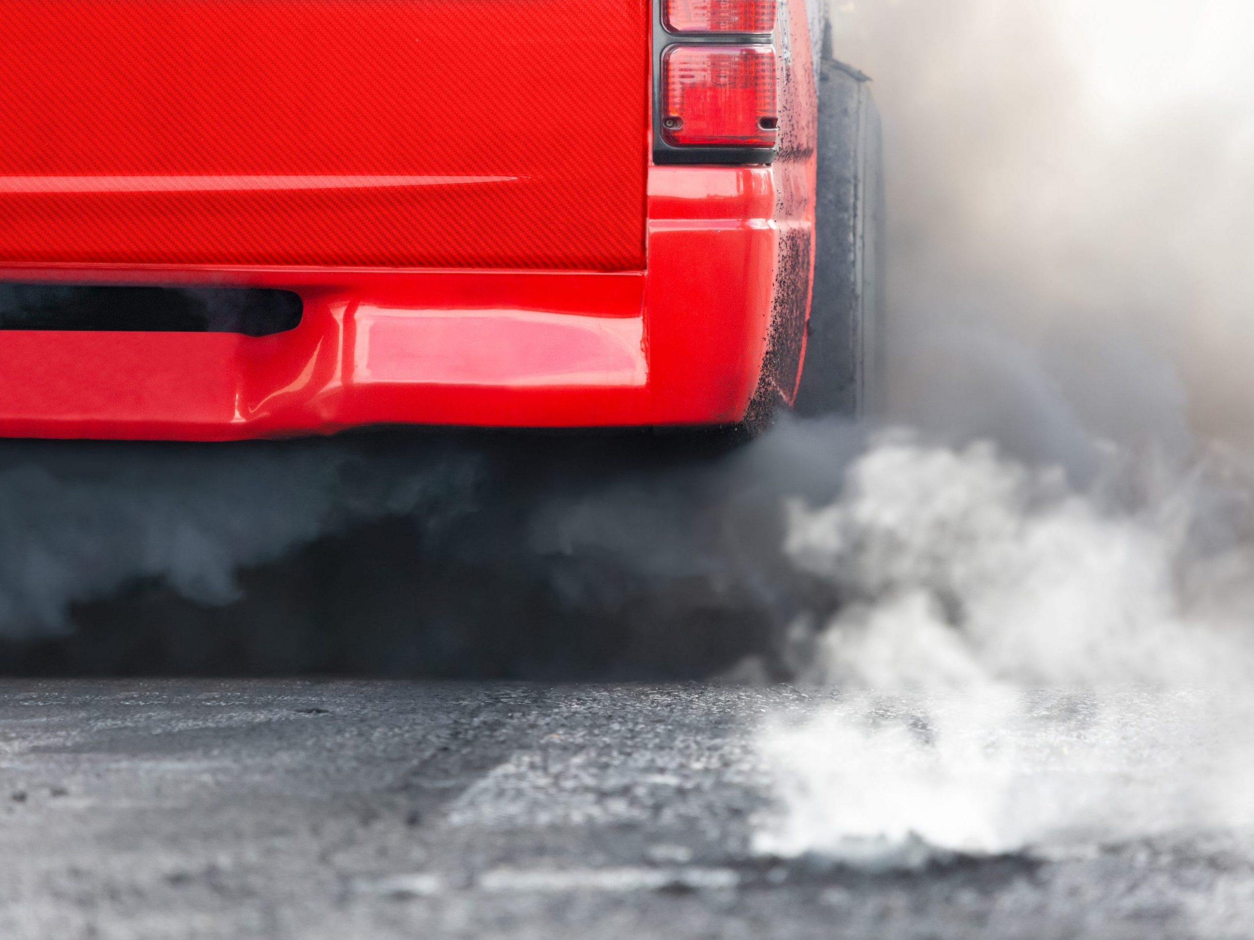 Smoke from a truck.